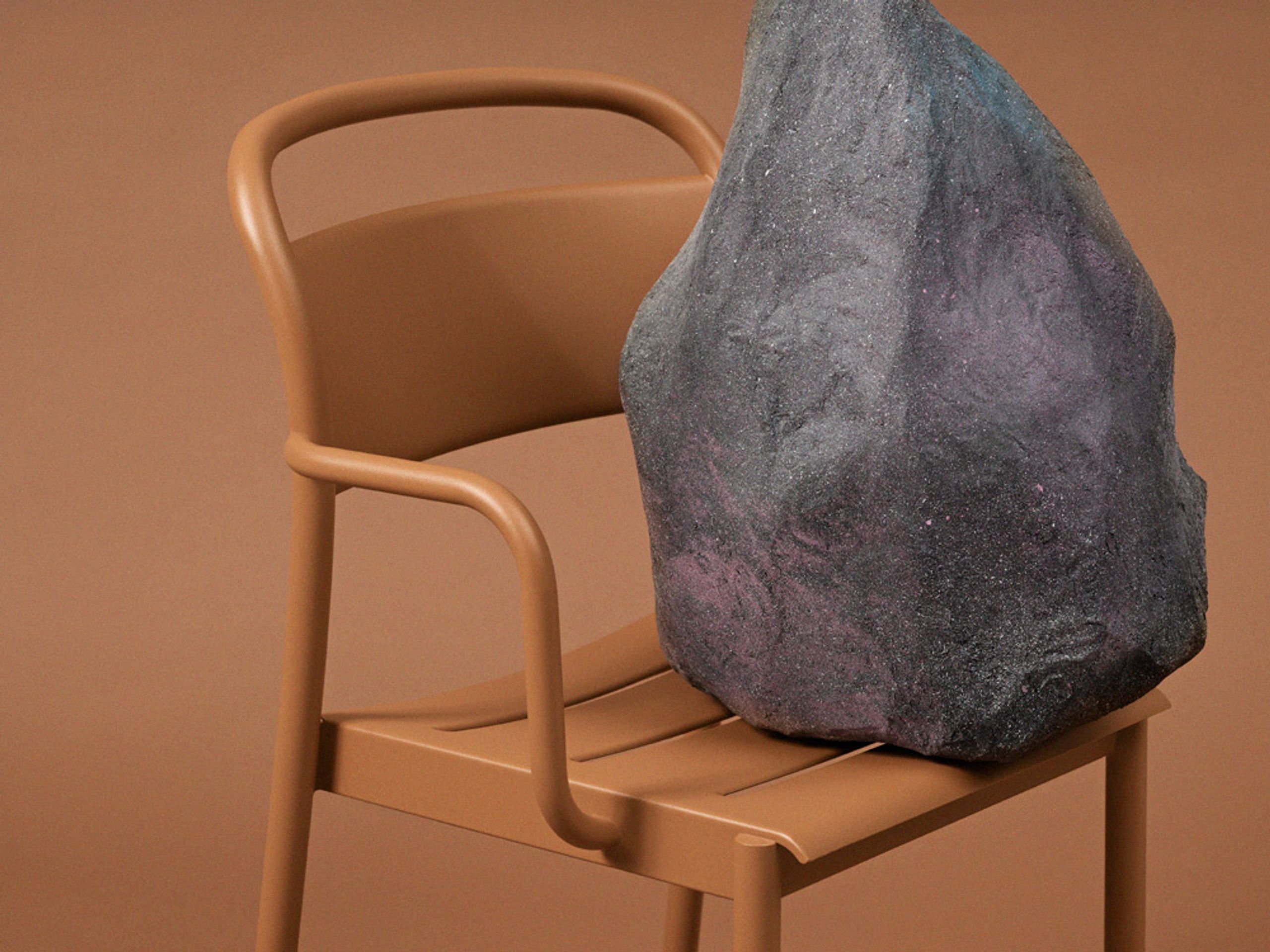 Muuto - Cadeira - Linear Steel Armchair - Burned Orange