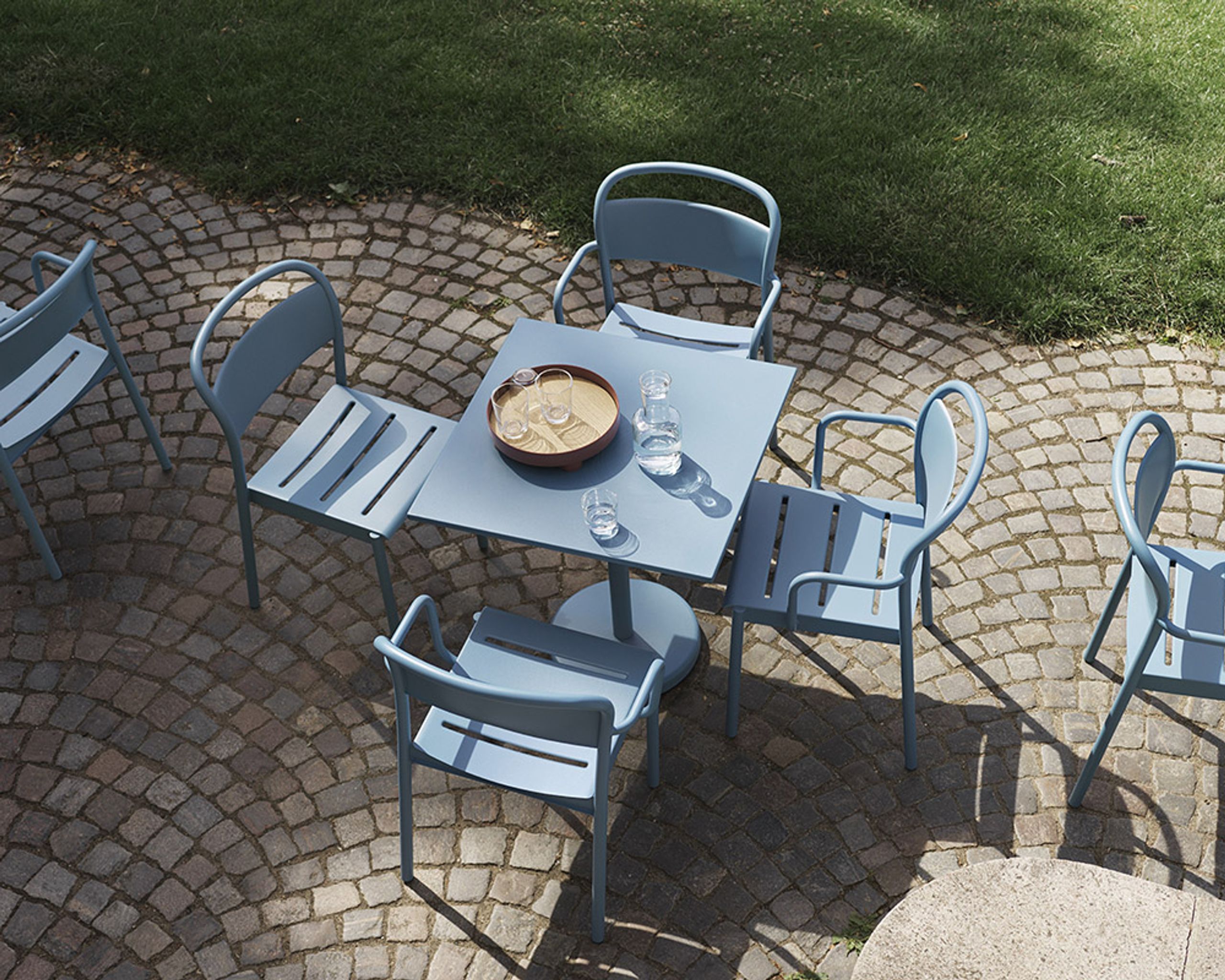 Muuto - Stol - Linear Steel Side Chair - Pale Blue