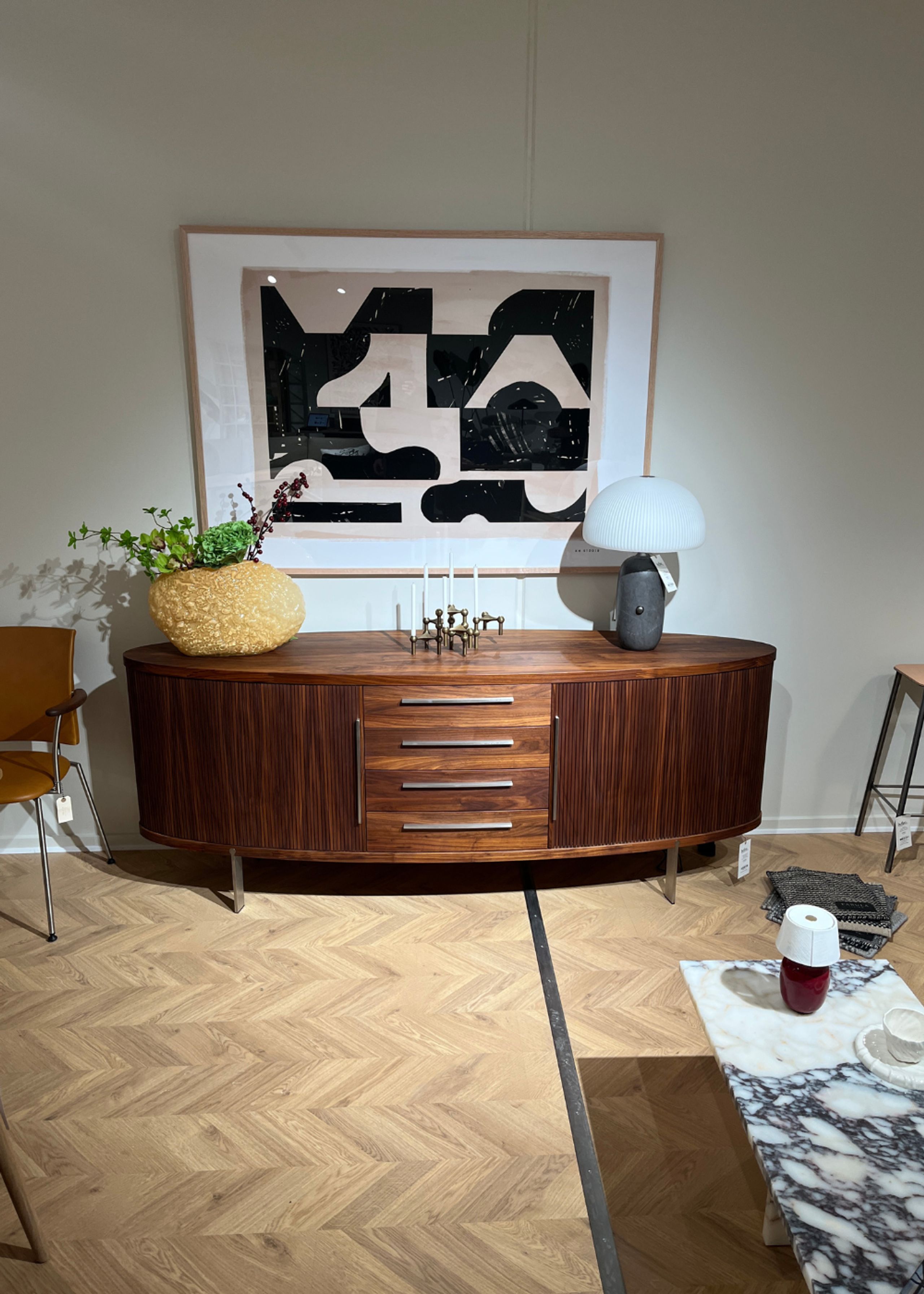 Naver Collection - Sideboard - Oval sideboard / AK1300 by Nissen & Gehl - Oiled walnut - Showroom Model
