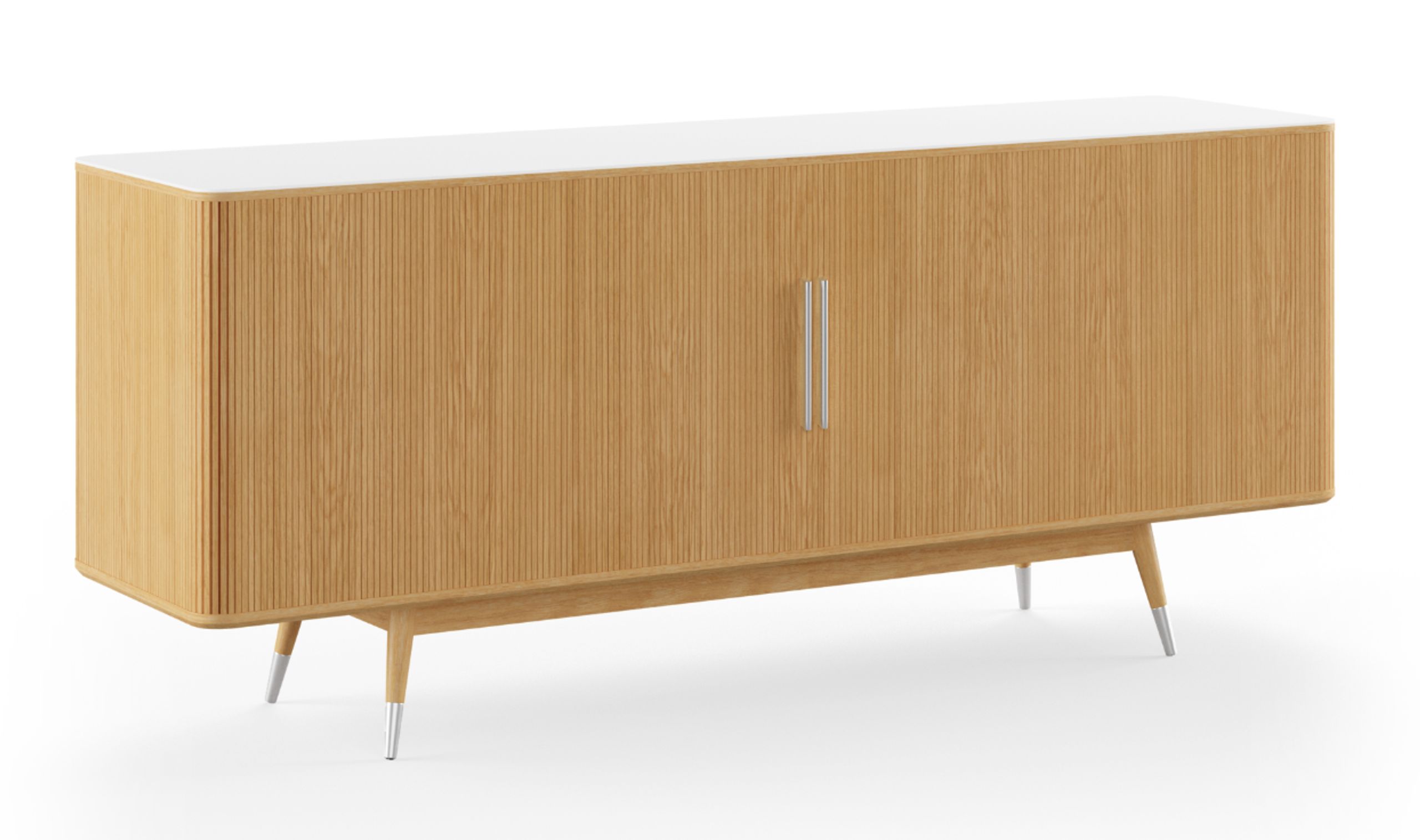 Naver Collection - Anrichte - TV-Cabinet w. White Corian Top / AK 2730 by Nissen & Gehl - White Corian / Oiled Oak w. Steel cap