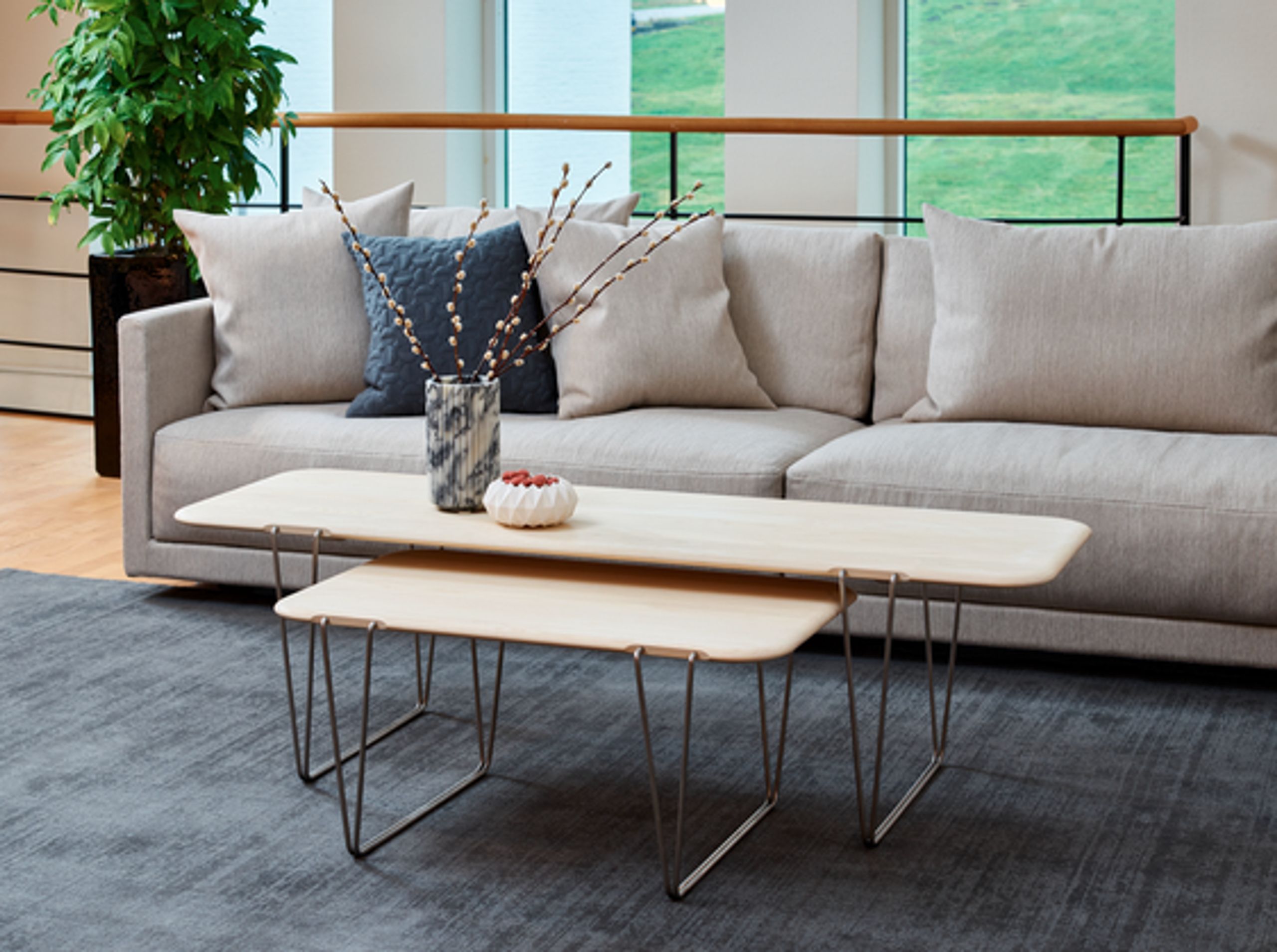 Naver Collection - Table basse - Coffee Table / AK825 & AK830 by Nissen & Gehl - Oiled Oak / Stainless steel