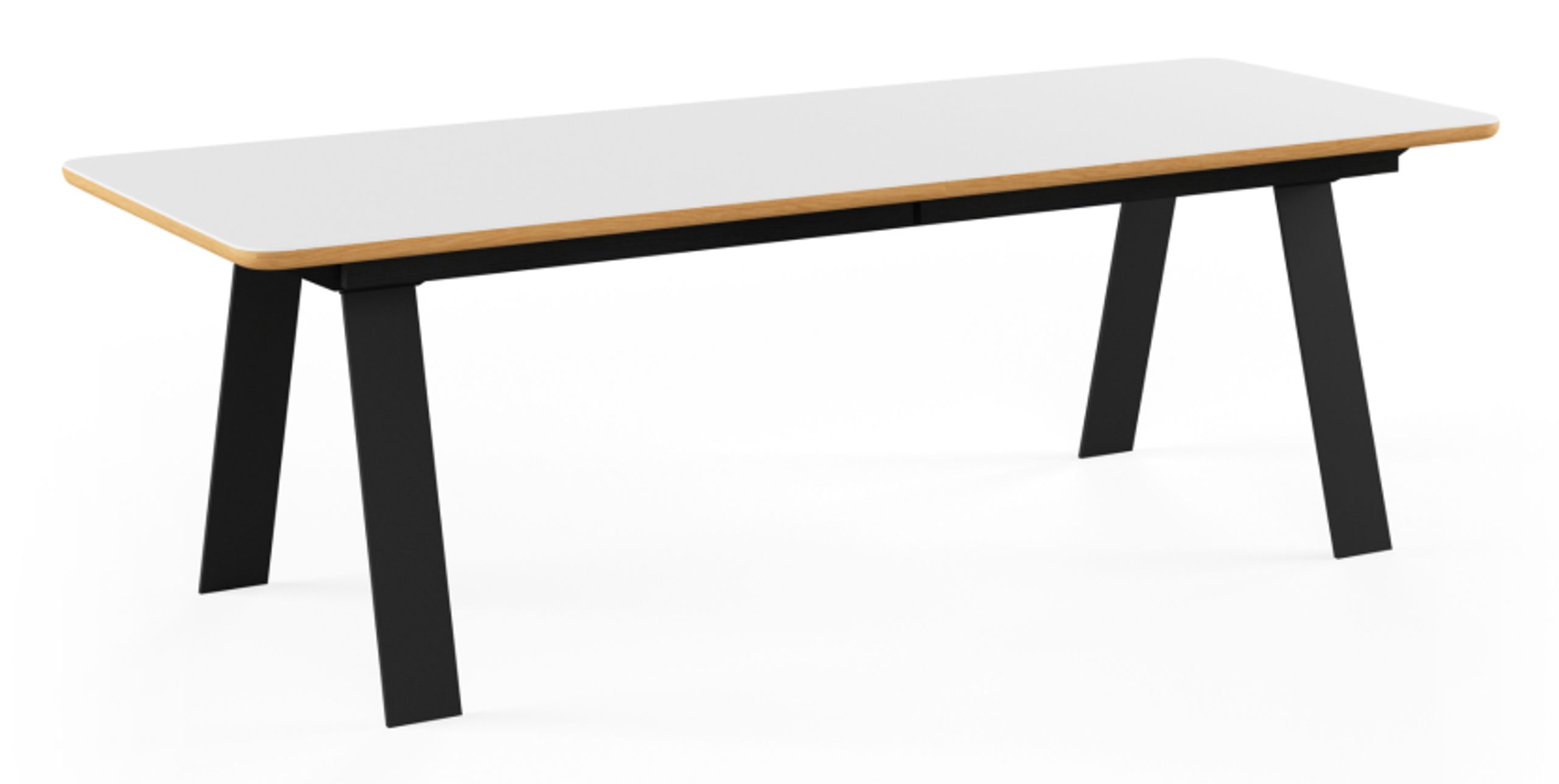 Naver Collection - Spisebord - Chess Table w. Corian Top Inkl. 1 Butterfly extension leaf / GM 3400 by Nissen & Gehl - Oiled Oak / Black powder coated steel