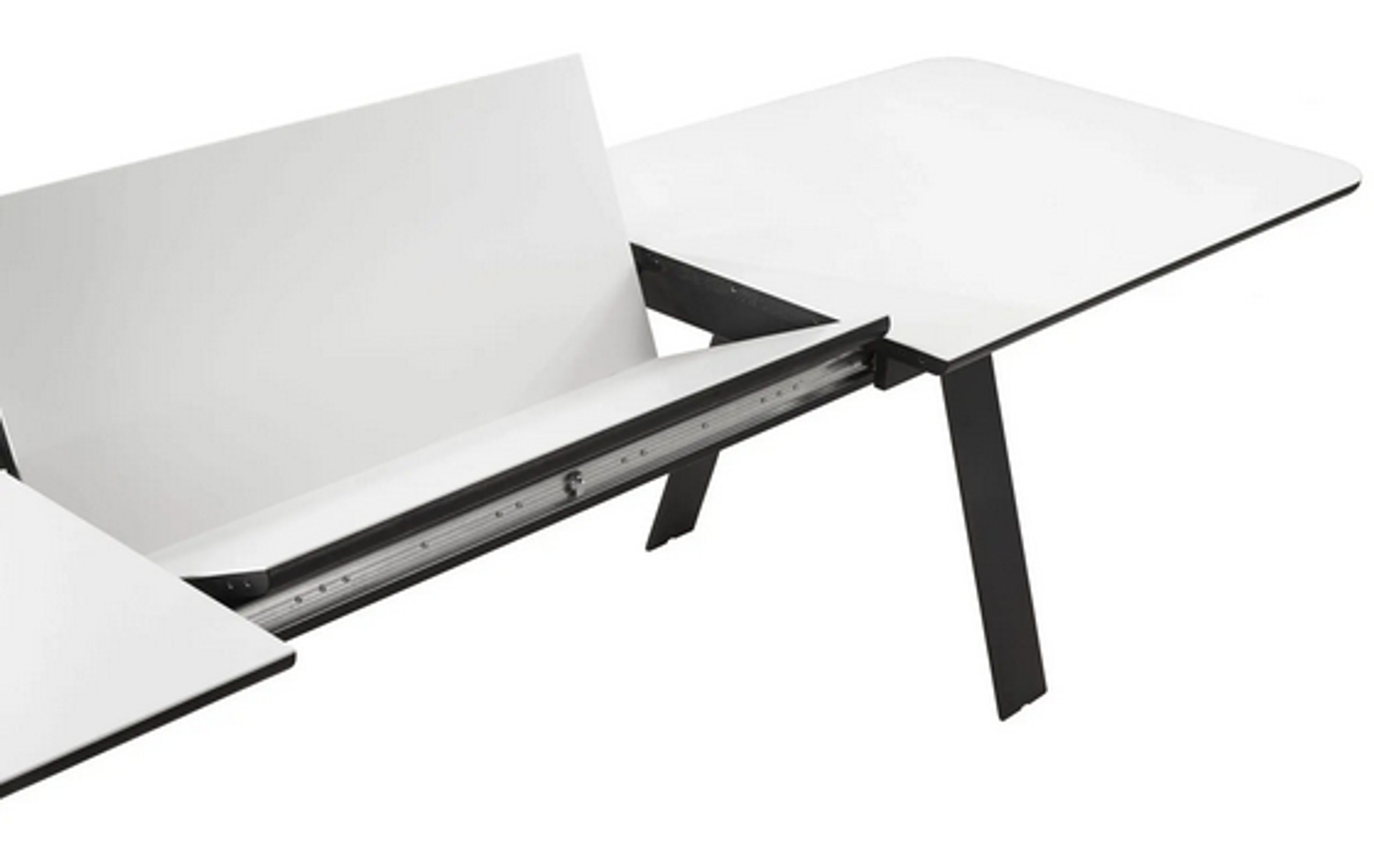 Naver Collection - Spisebord - Chess Table w. Corian Top Inkl. 1 Butterfly extension leaf / GM 3400 by Nissen & Gehl - Oiled Oak / Black powder coated steel