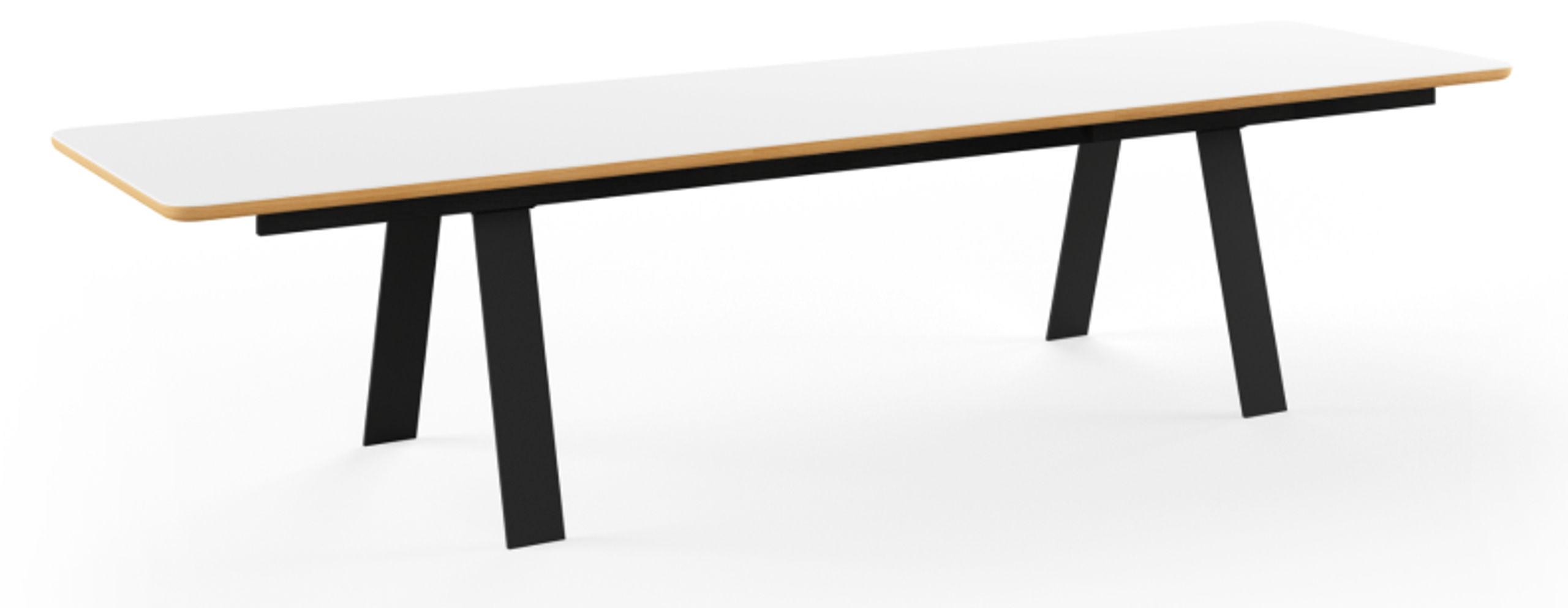 Naver Collection - Spisebord - Chess Table w. Corian Top Inkl. 1 Butterfly extension leaf / GM 3400 by Nissen & Gehl - Oiled Oak / Black powder coated steel