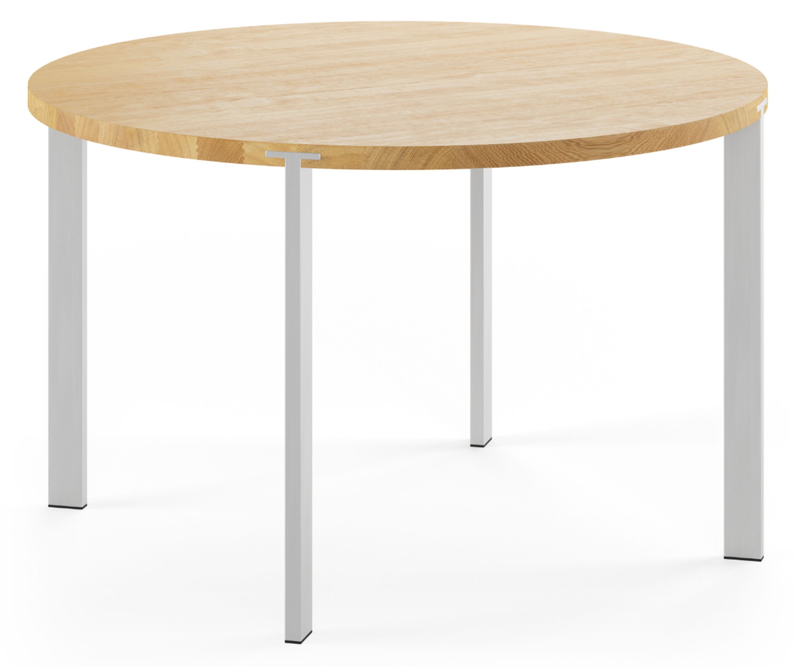 Naver Collection - Jídelní stůl - Round Table / GM 2180 & 2190 by Nissen & Gehl - Oiled Oak / Stainless steel