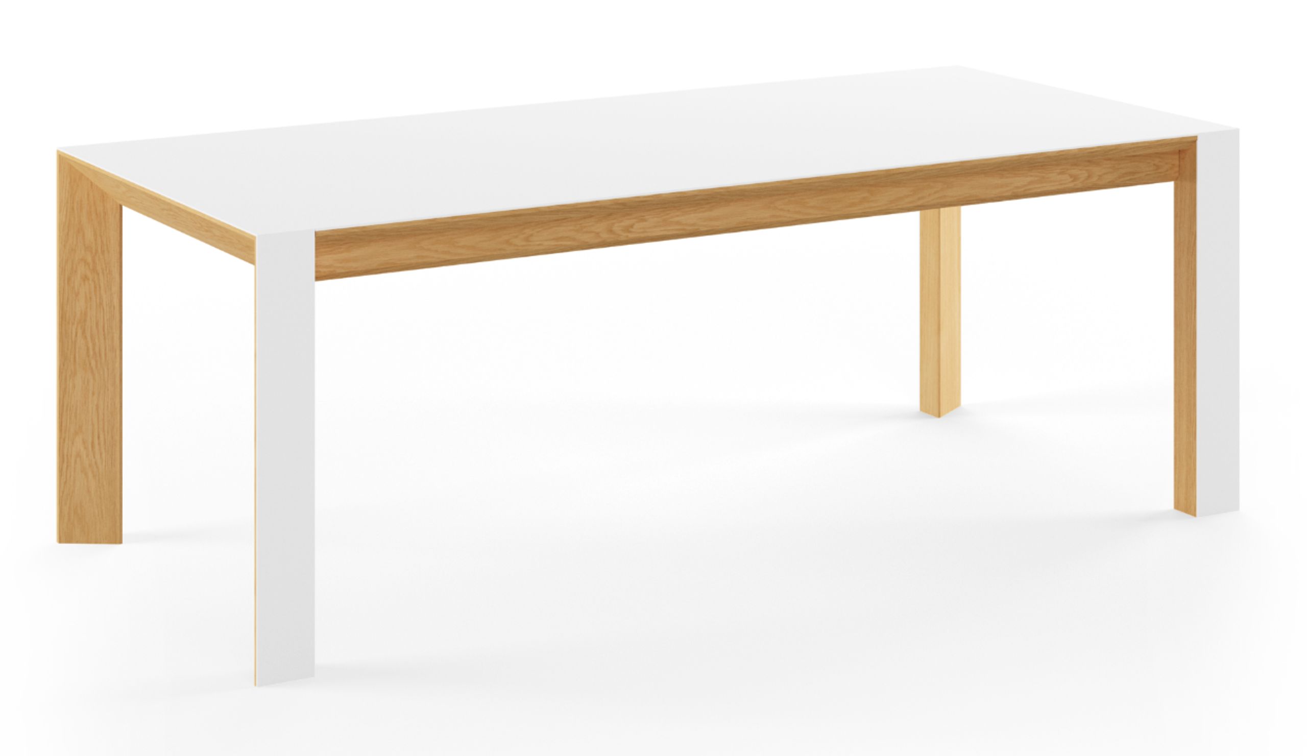 Naver Collection - Jedálenský stôl - Table w. White Corian Table Top & White Corian Legs Inkl. 1 Butterfly extension leaf / GM 7700 by Nissen & Gehl - Oiled Oak