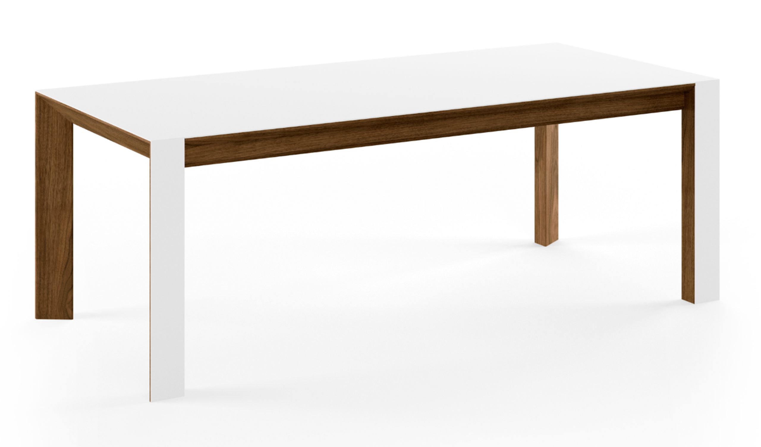 Naver Collection - Dining Table - Table w. White Corian Table Top & White Corian Legs Inkl. 1 Butterfly extension leaf / GM 7700 by Nissen & Gehl - Oiled Walnut