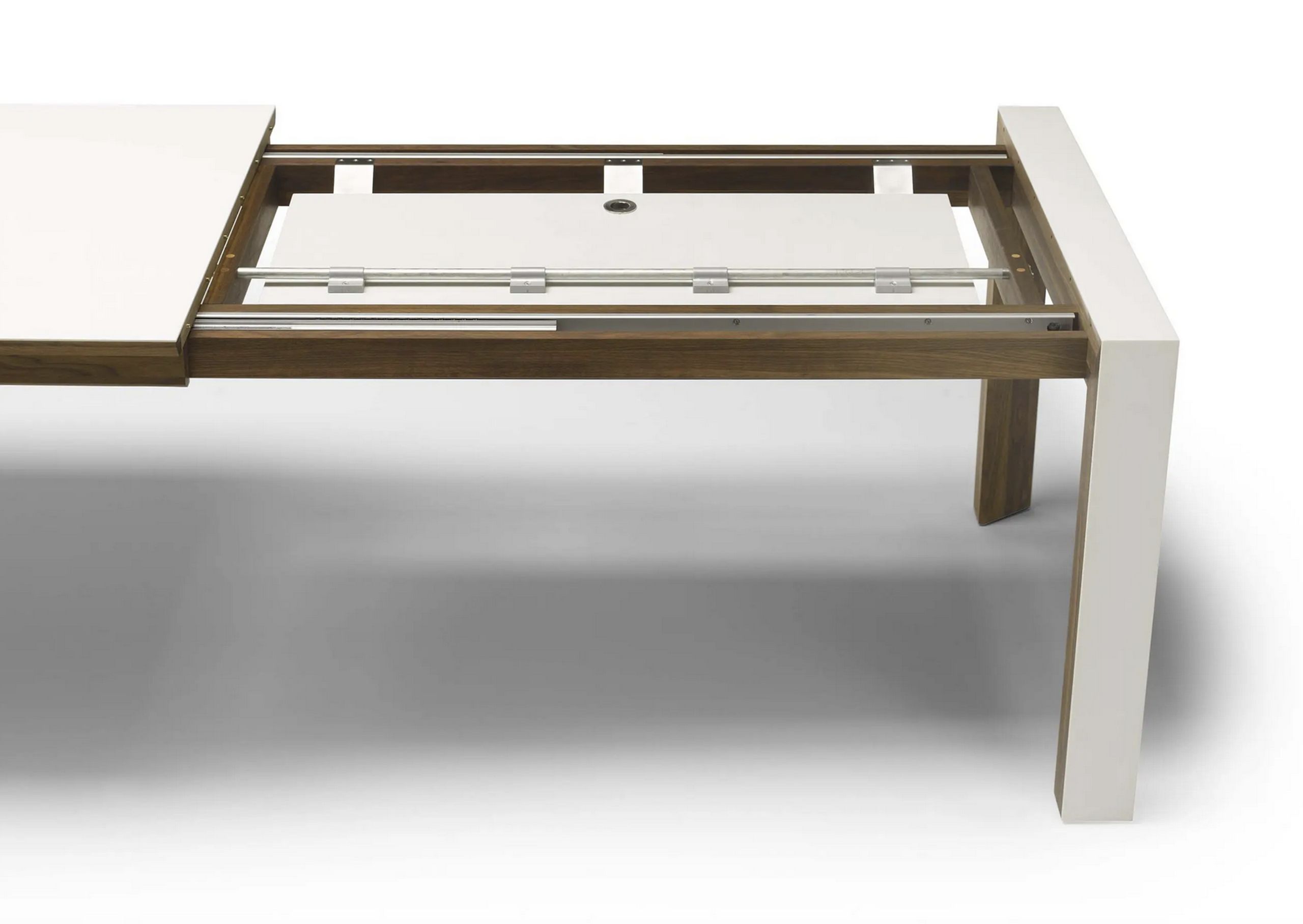 Naver Collection - Dining Table - Table w. White Corian Table Top & White Corian Legs Inkl. 1 Butterfly extension leaf / GM 7700 by Nissen & Gehl - Oiled Walnut