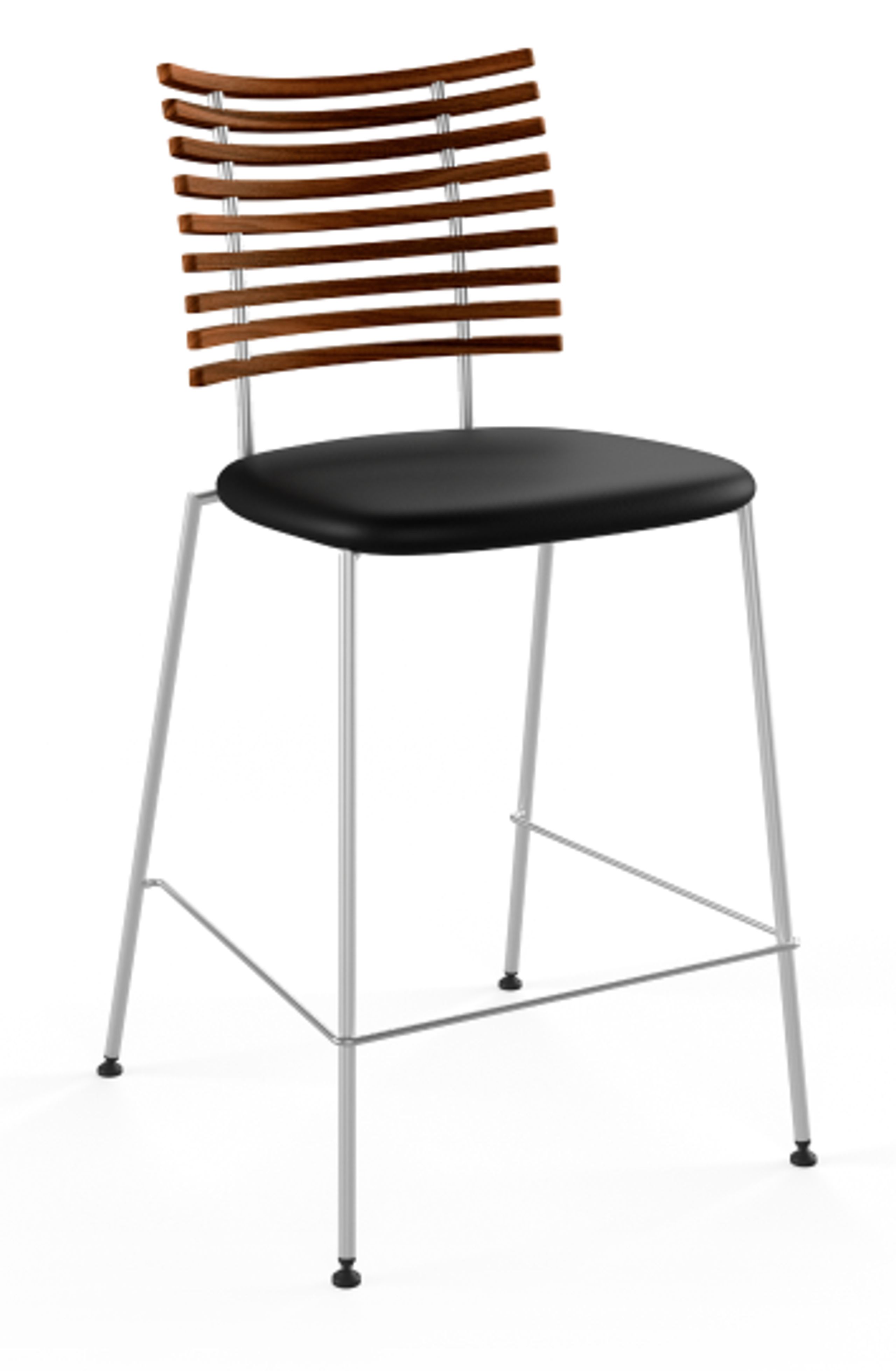 Naver Collection - Dining chair - Tiger armchair / GM4106 by Henrik Lehm - Walnut / Naver Select black leather / stainless steel
