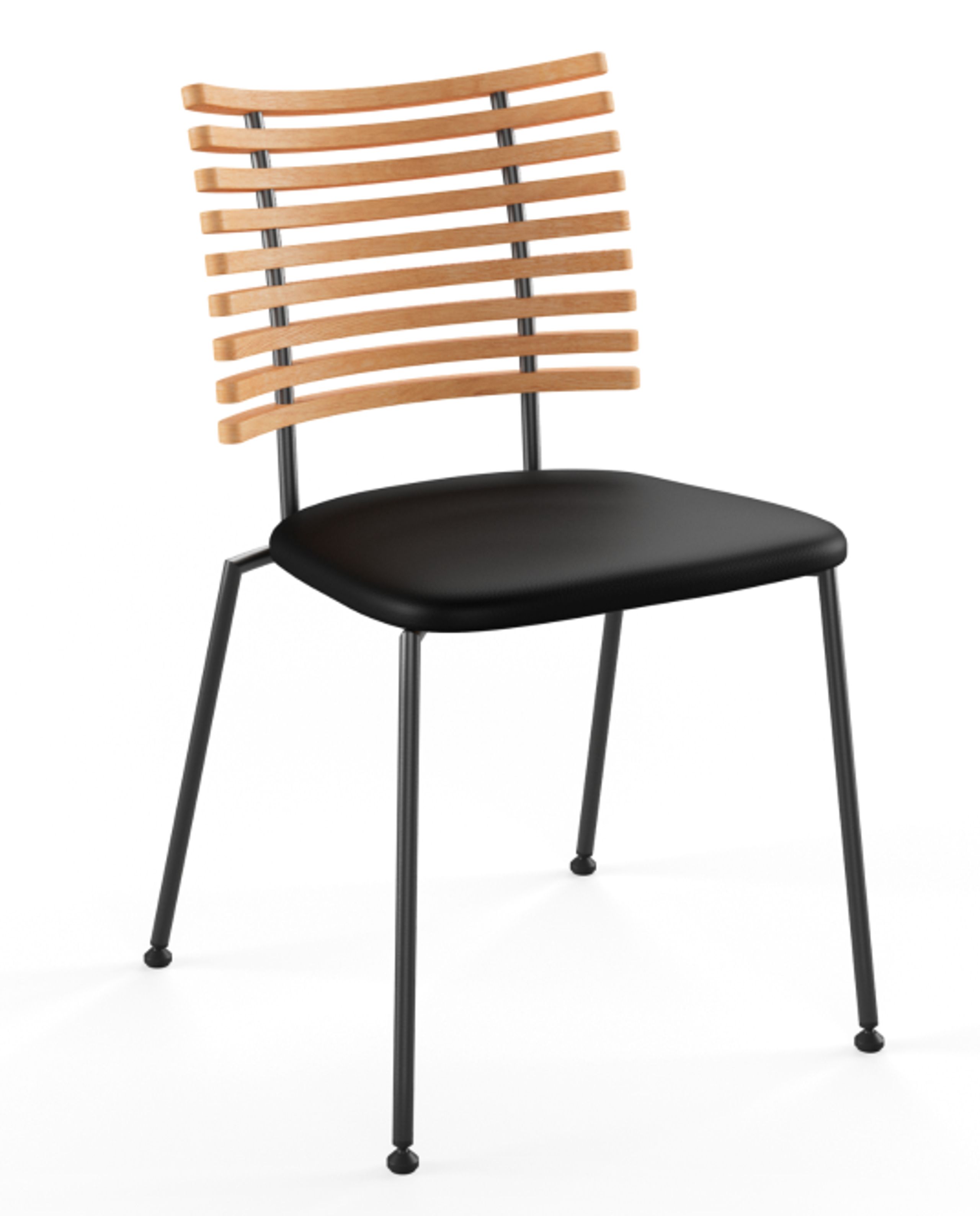 Naver Collection - Spisebordsstol - Tiger Stol / GM4105 af Henrik Lehm - Olied oak / Naver Select black leather / Black powdercoated steel