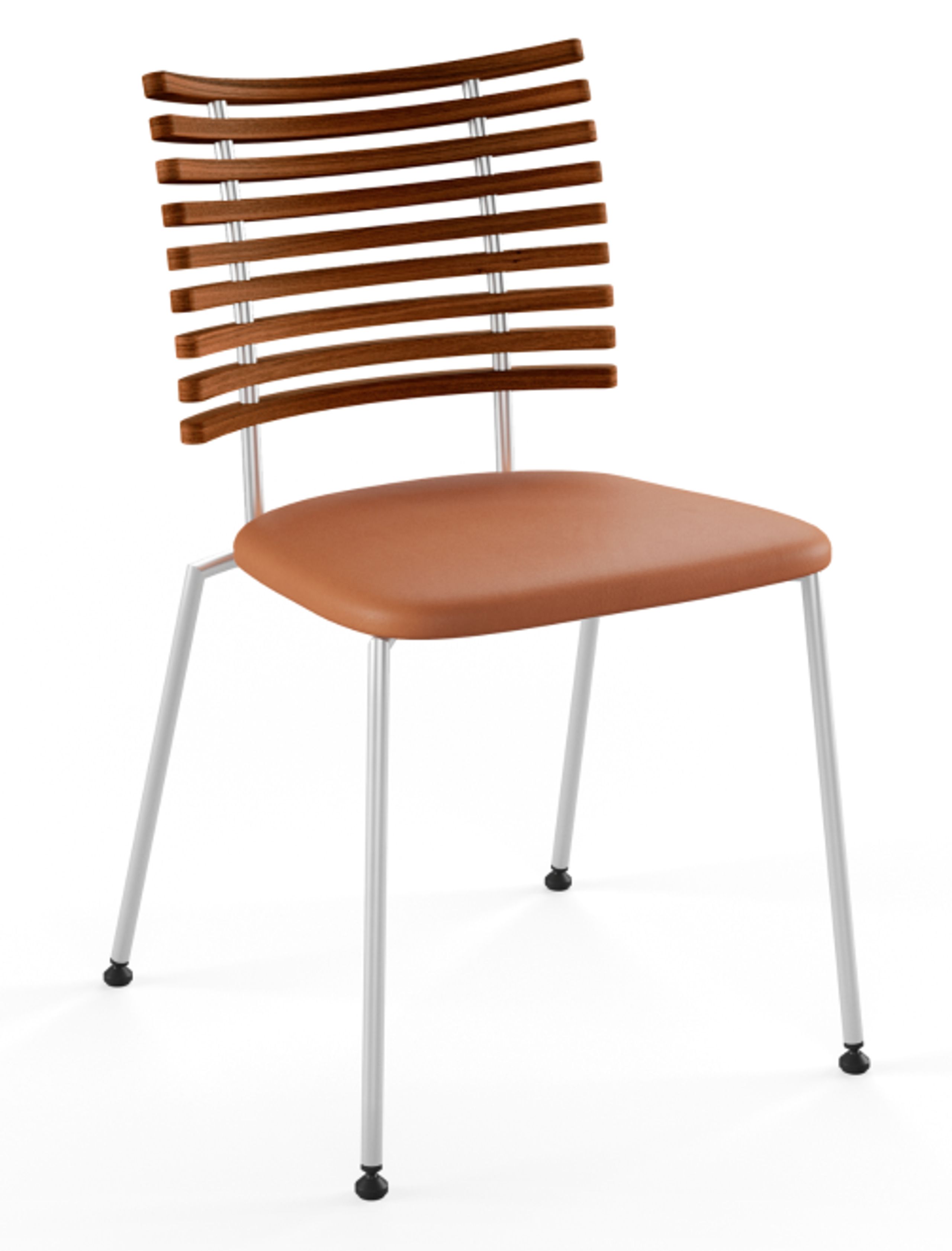 Naver Collection - Spisebordsstol - Tiger Stol / GM4105 af Henrik Lehm - Walnut / Naver Select cognac leather / stainless steel