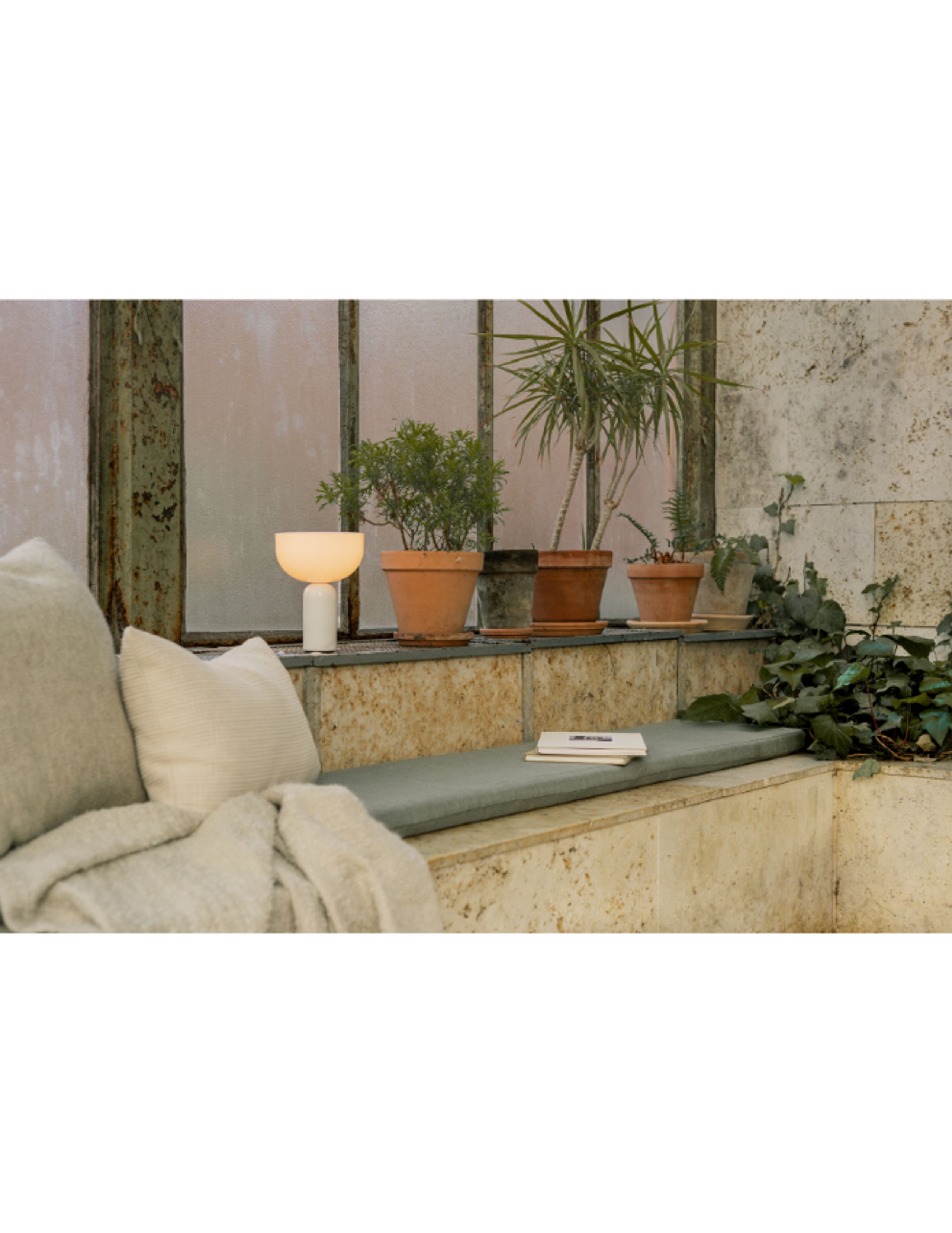 New Works - Table Lamp - Kizu Portable Lamp - White Marble