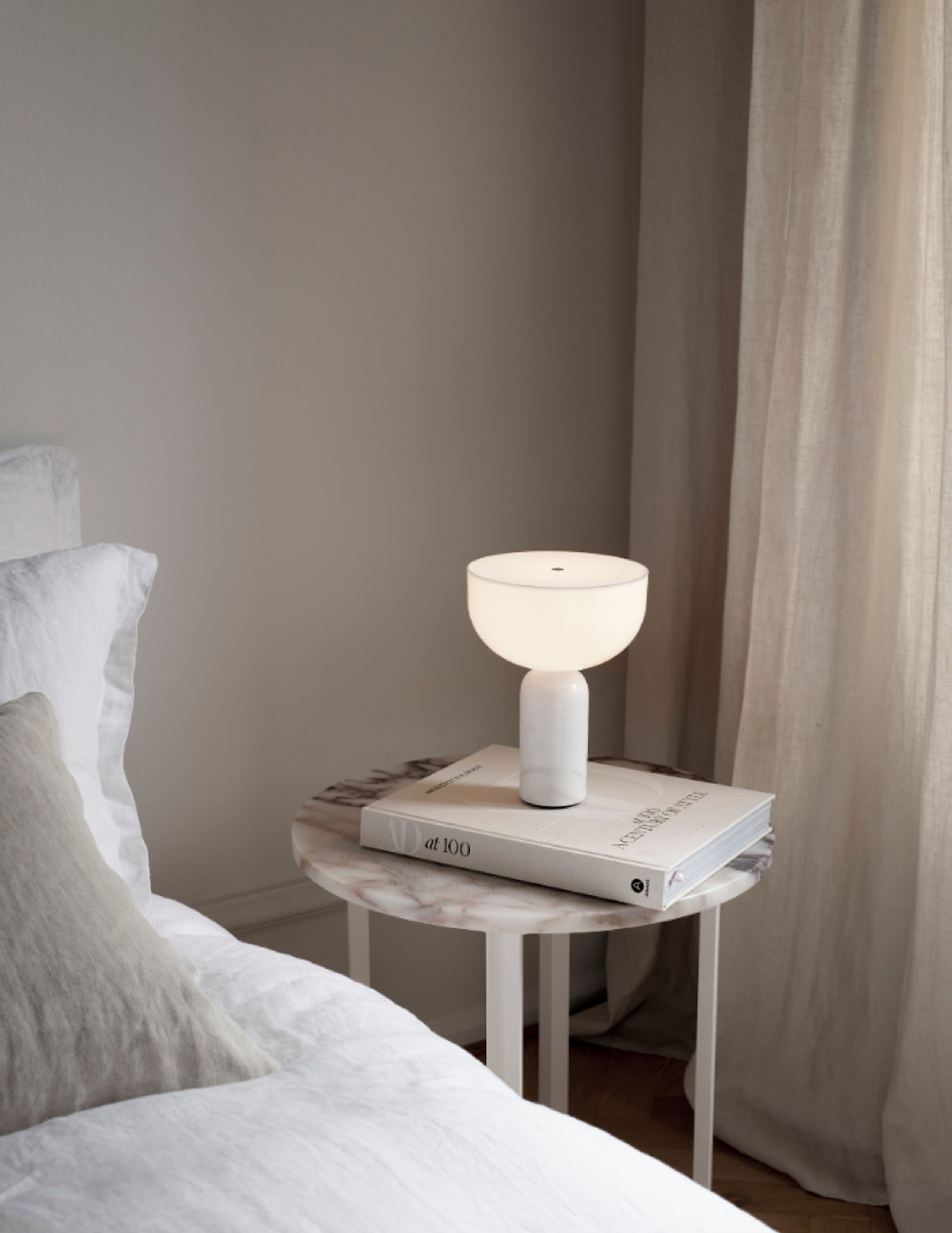 New Works - Table Lamp - Kizu Portable Lamp - White Marble
