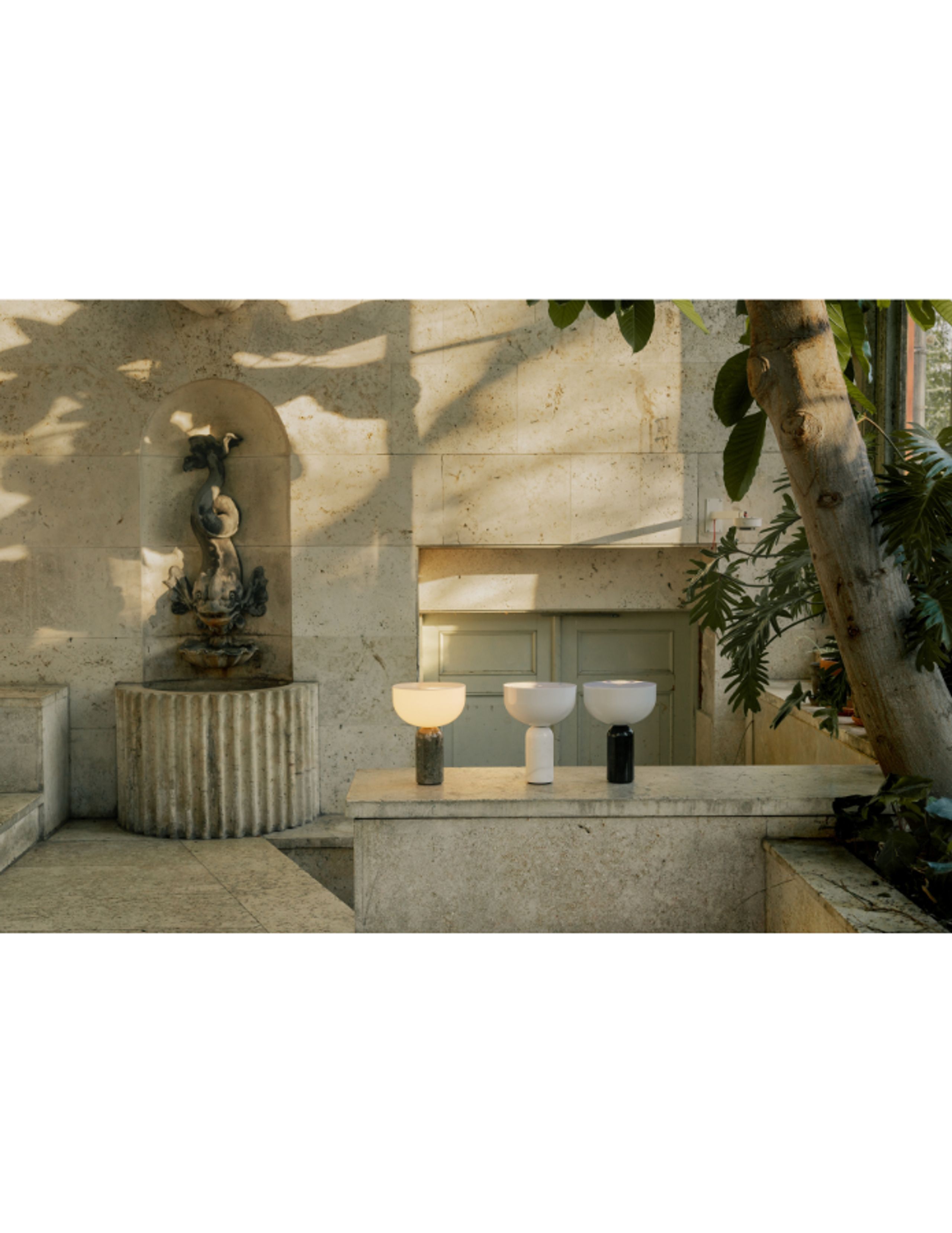 New Works - Table Lamp - Kizu Portable Lamp - White Marble