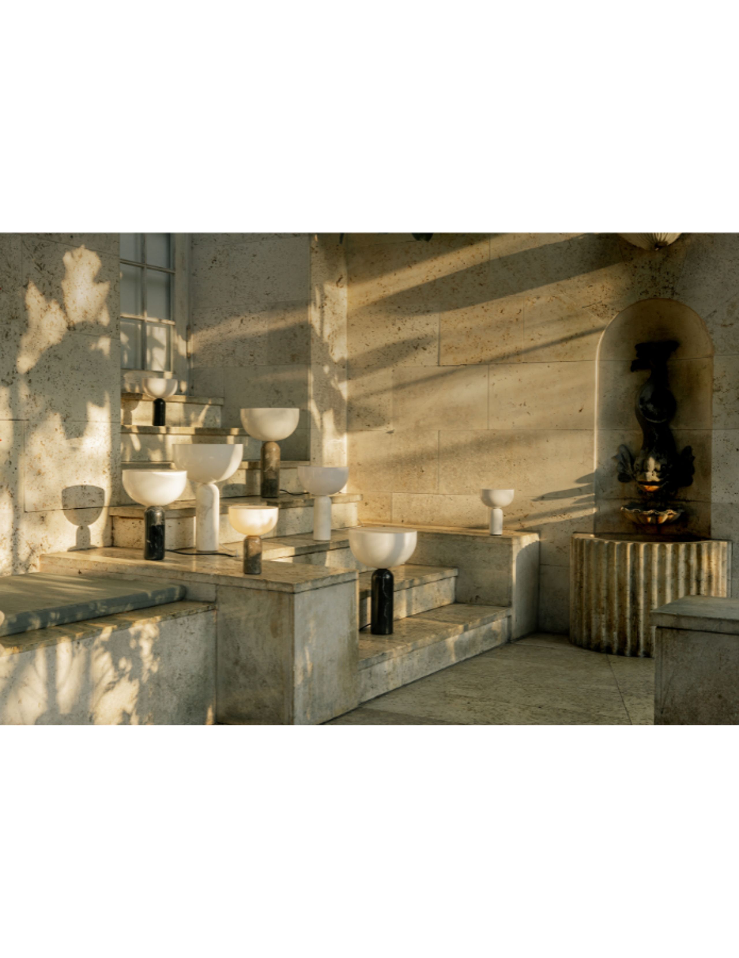 New Works - Table Lamp - Kizu Portable Lamp - White Marble