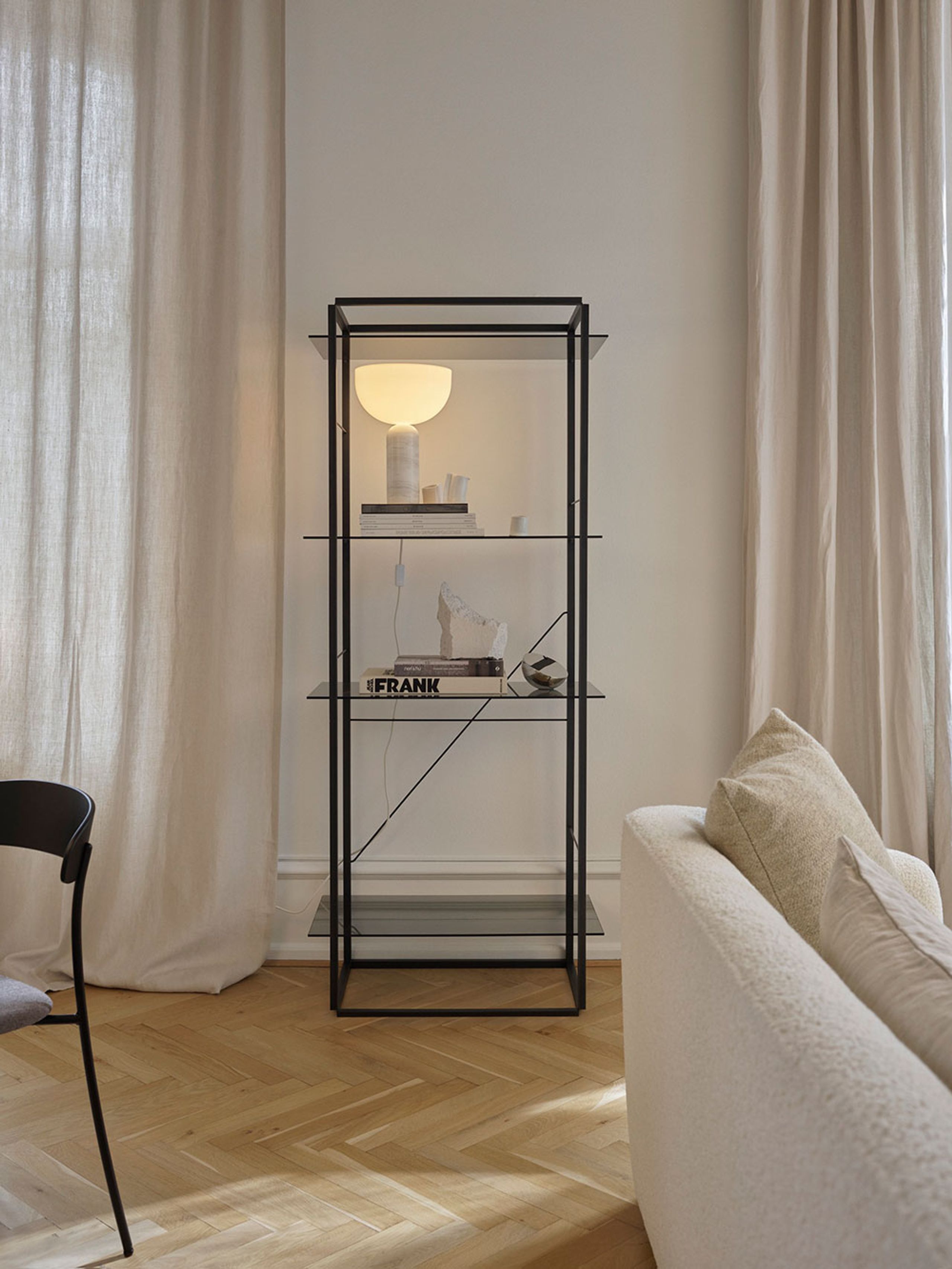 New Works - Table Lamp - Kizu Table Lamp - Small - White Marble w. White Acrylic