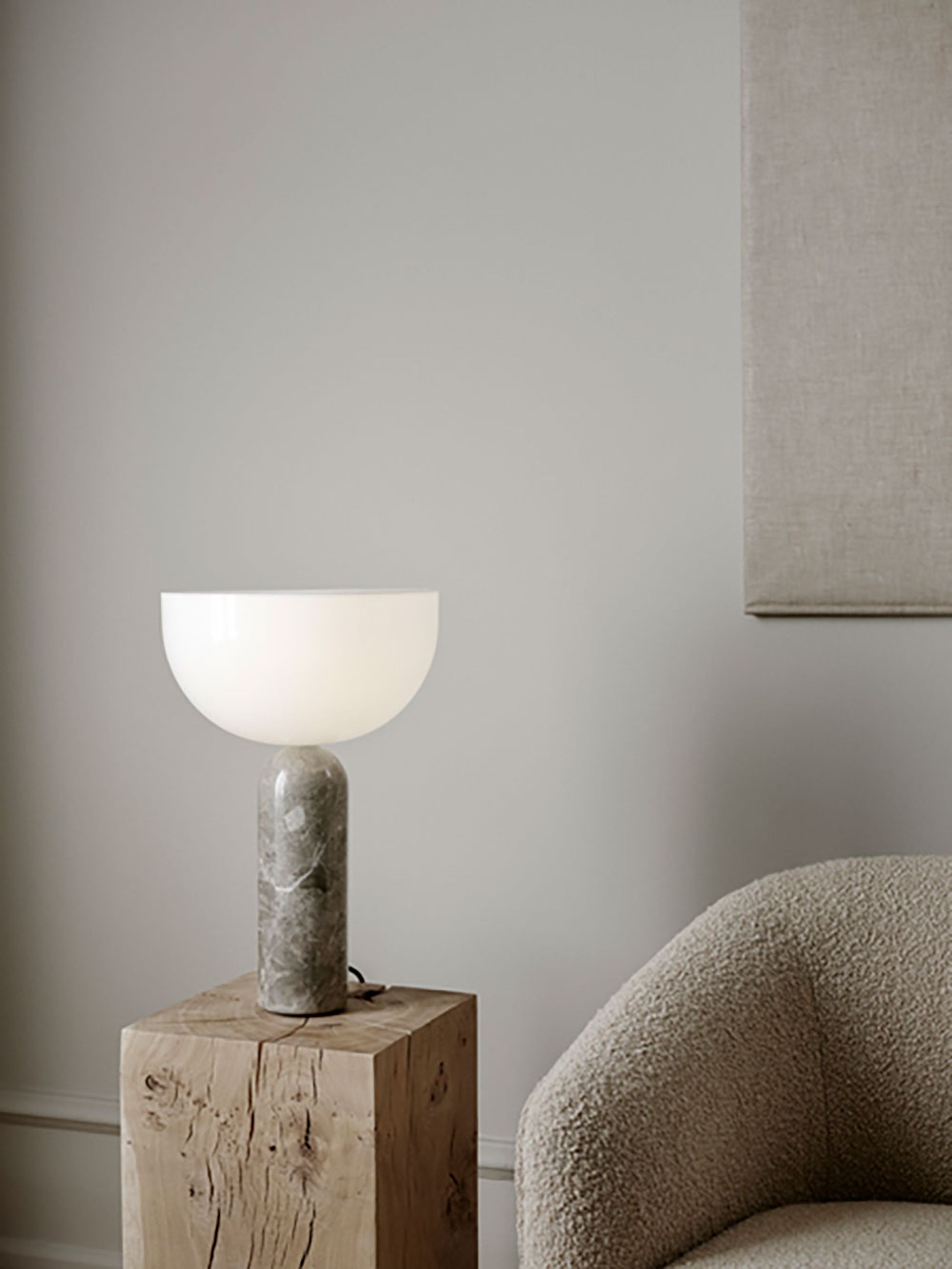 New Works - Table Lamp - Kizu Table Lamp - Small - White Marble w. White Acrylic