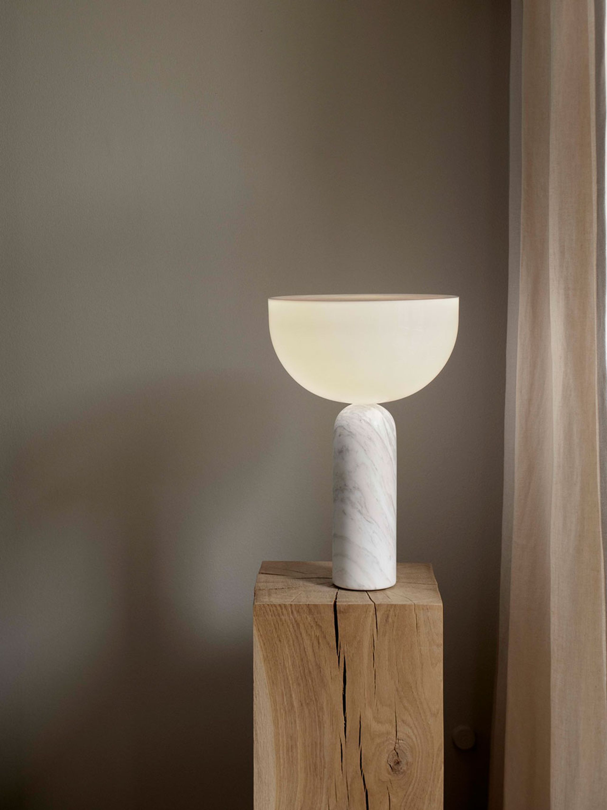New Works - Table Lamp - Kizu Table Lamp - Small - White Marble w. White Acrylic