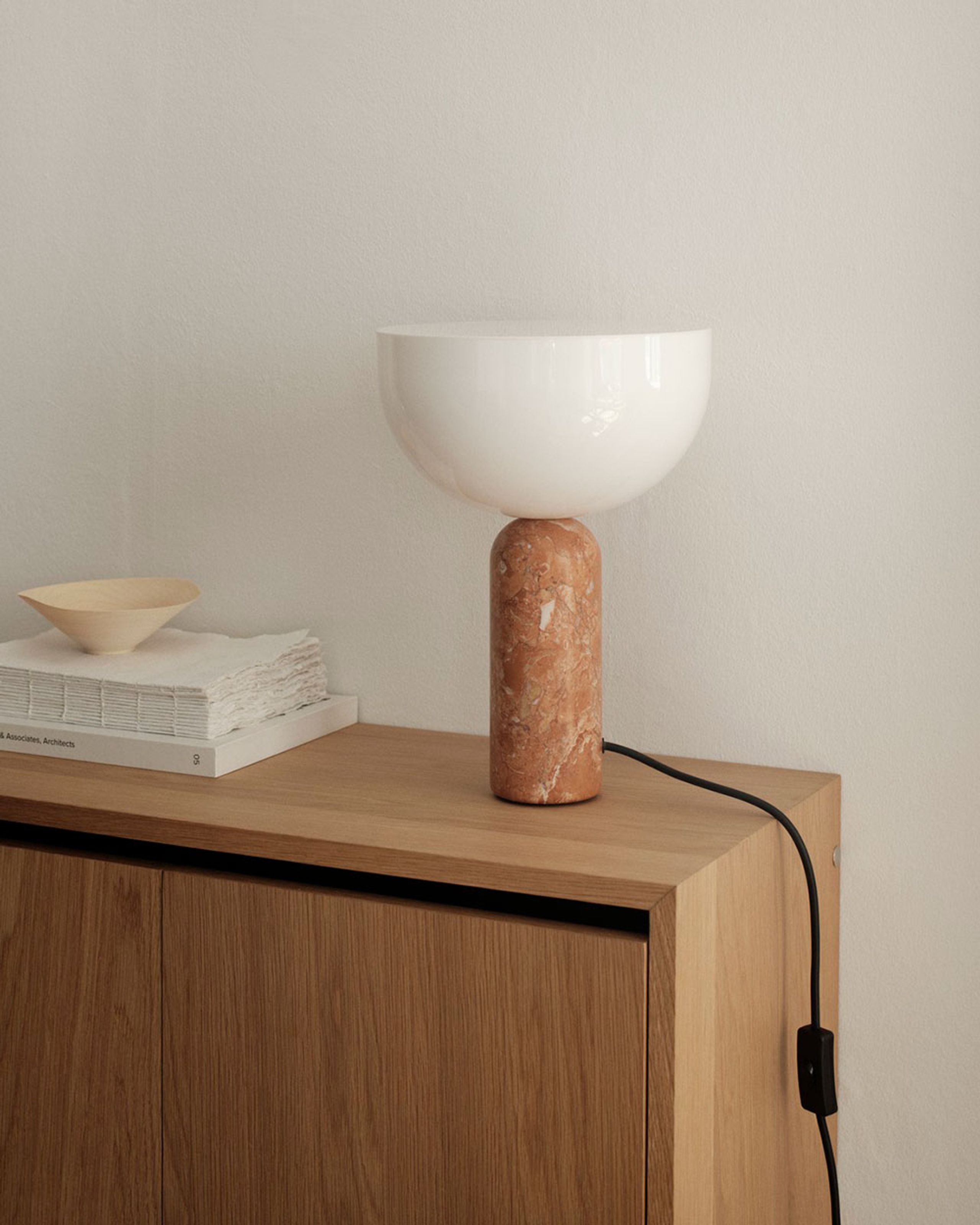 New Works - Table Lamp - Kizu Table Lamp - Small - White Marble w. White Acrylic