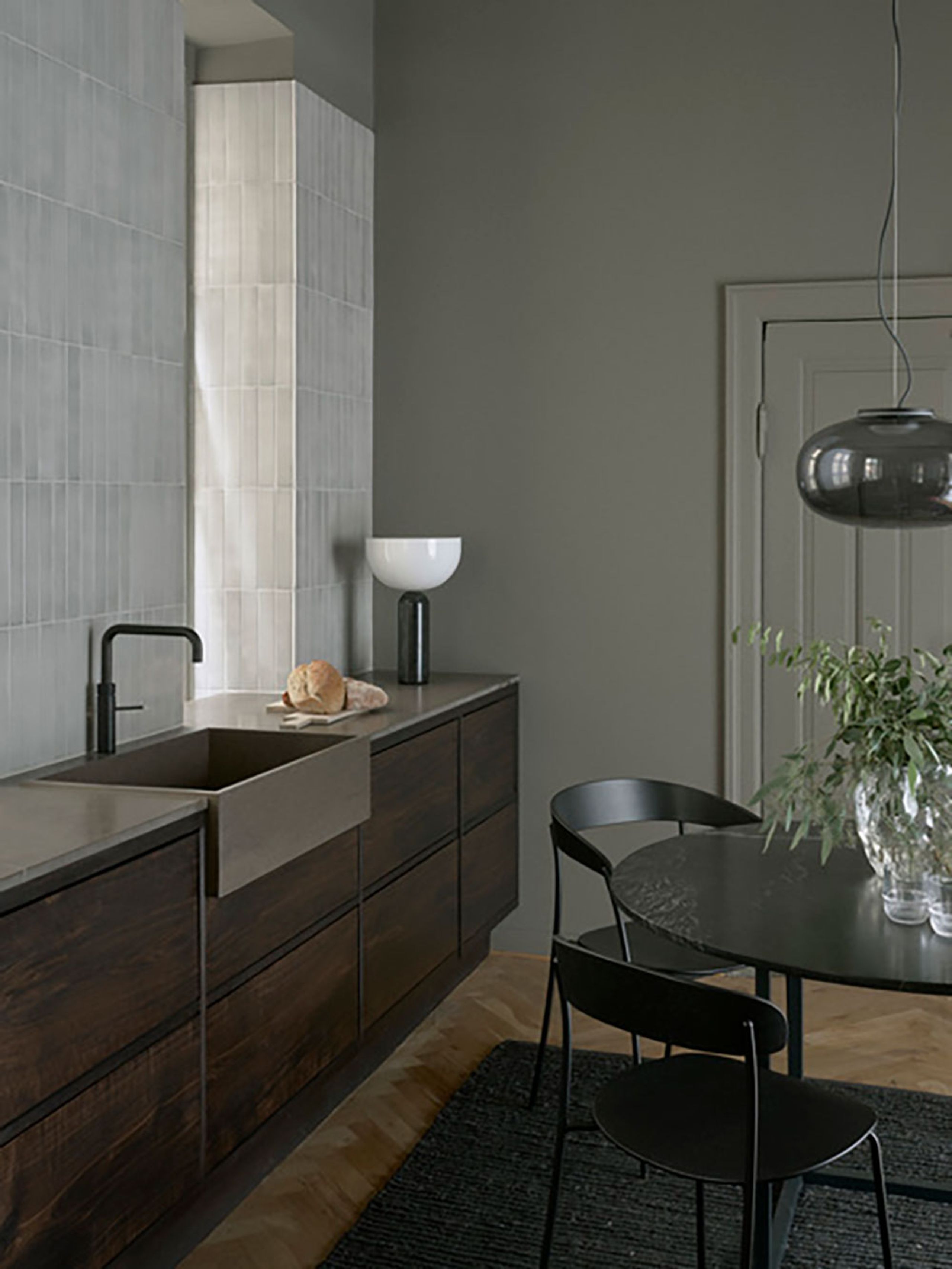 New Works - Table Lamp - Kizu Table Lamp - Small - White Marble w. White Acrylic