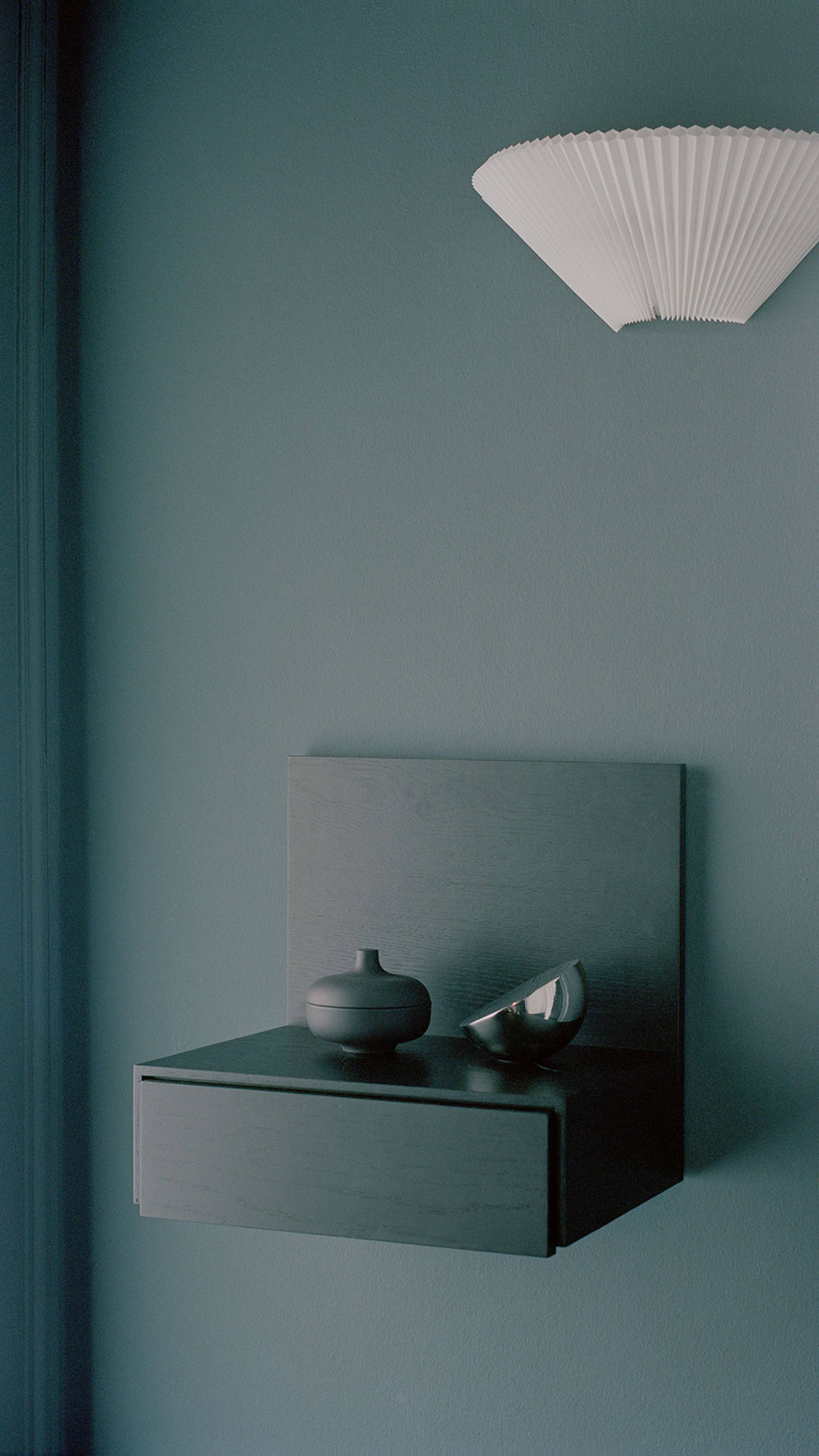 New Works - Estante - Tana Wall Mounted Nightstand - Black Stained Oak