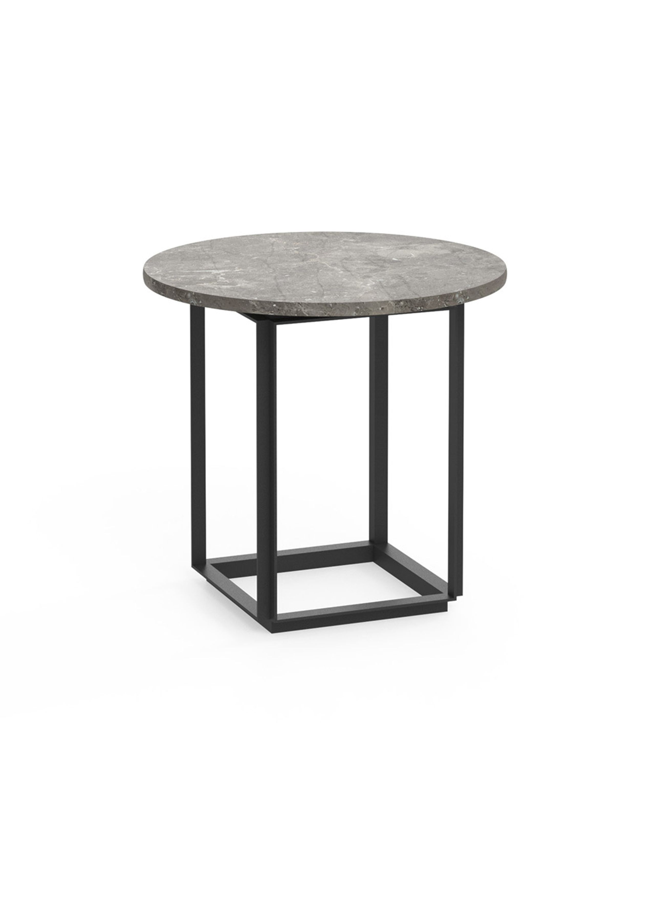 New Works - Postranní stolek - Florence Side table - Gris du Marais Marble w. Black Frame