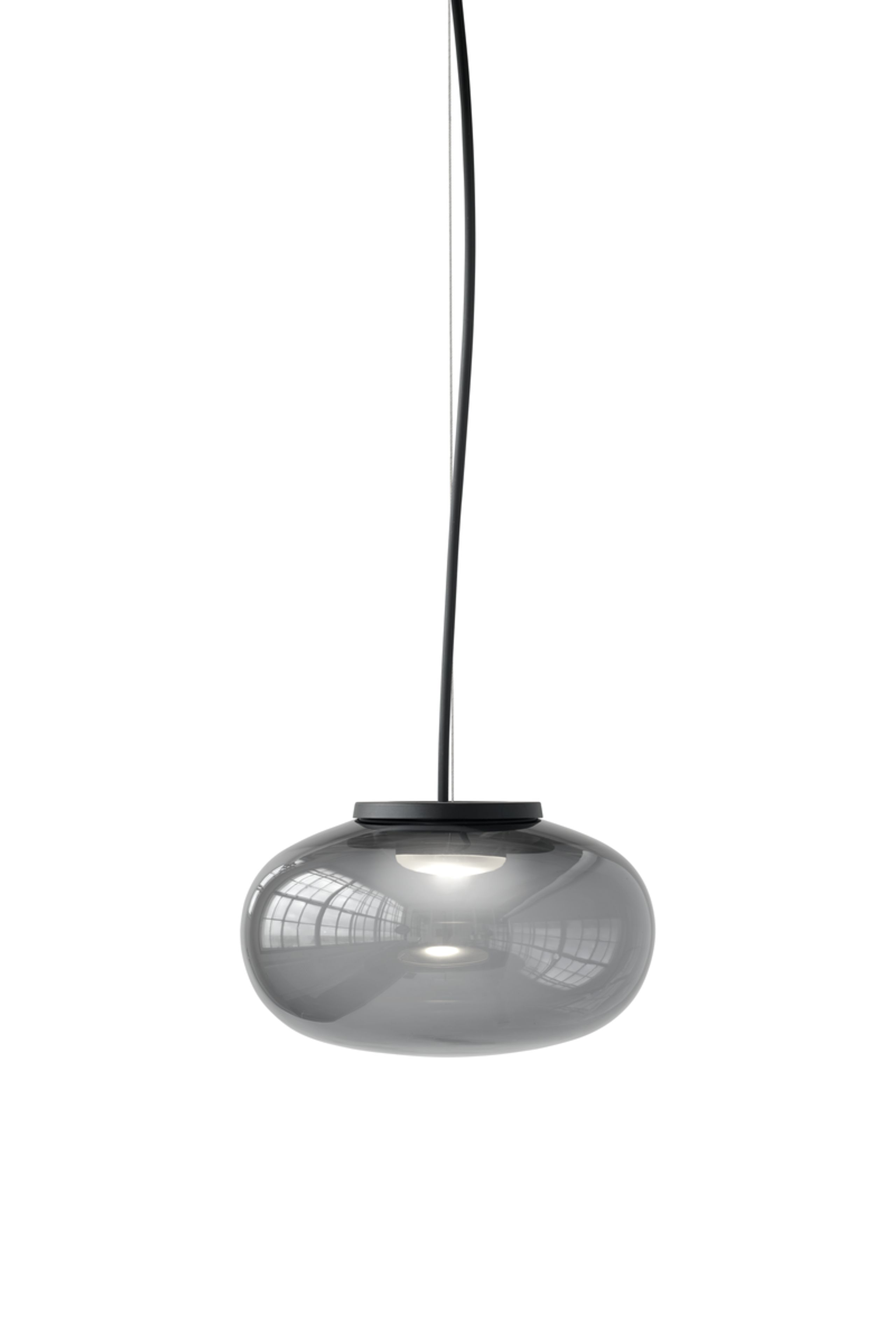 New Works - Lampa - Karl-Johan Pendant lamp - Small - Smoked Glass w. Black Fitting