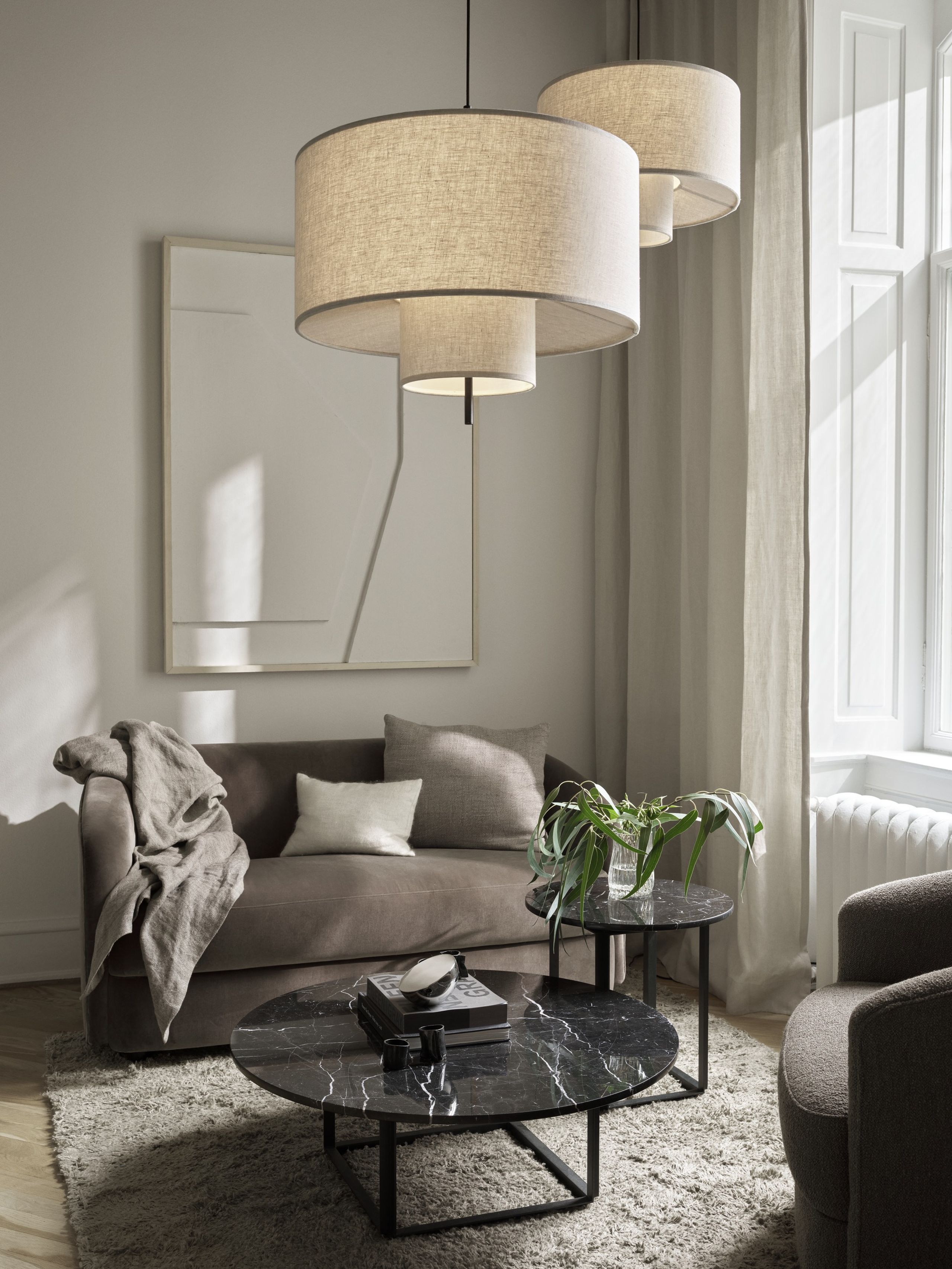 New Works - Lamp - Margin pendant lamp - Beige - Ø90