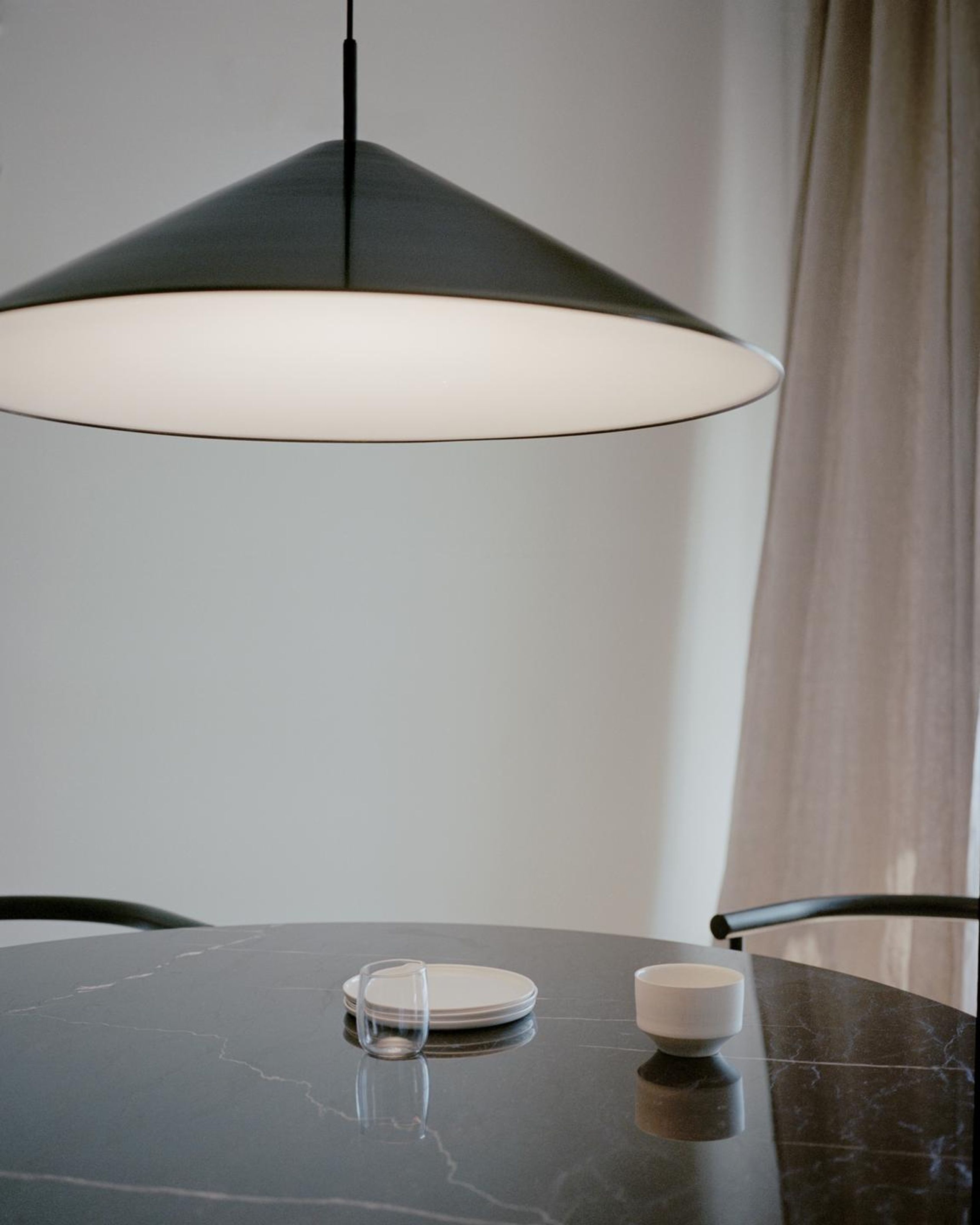 New Works - Pendant lamp - Brolly Pendant Lamp - Ø90, Black Anodised Aluminium, EU/AU/UK