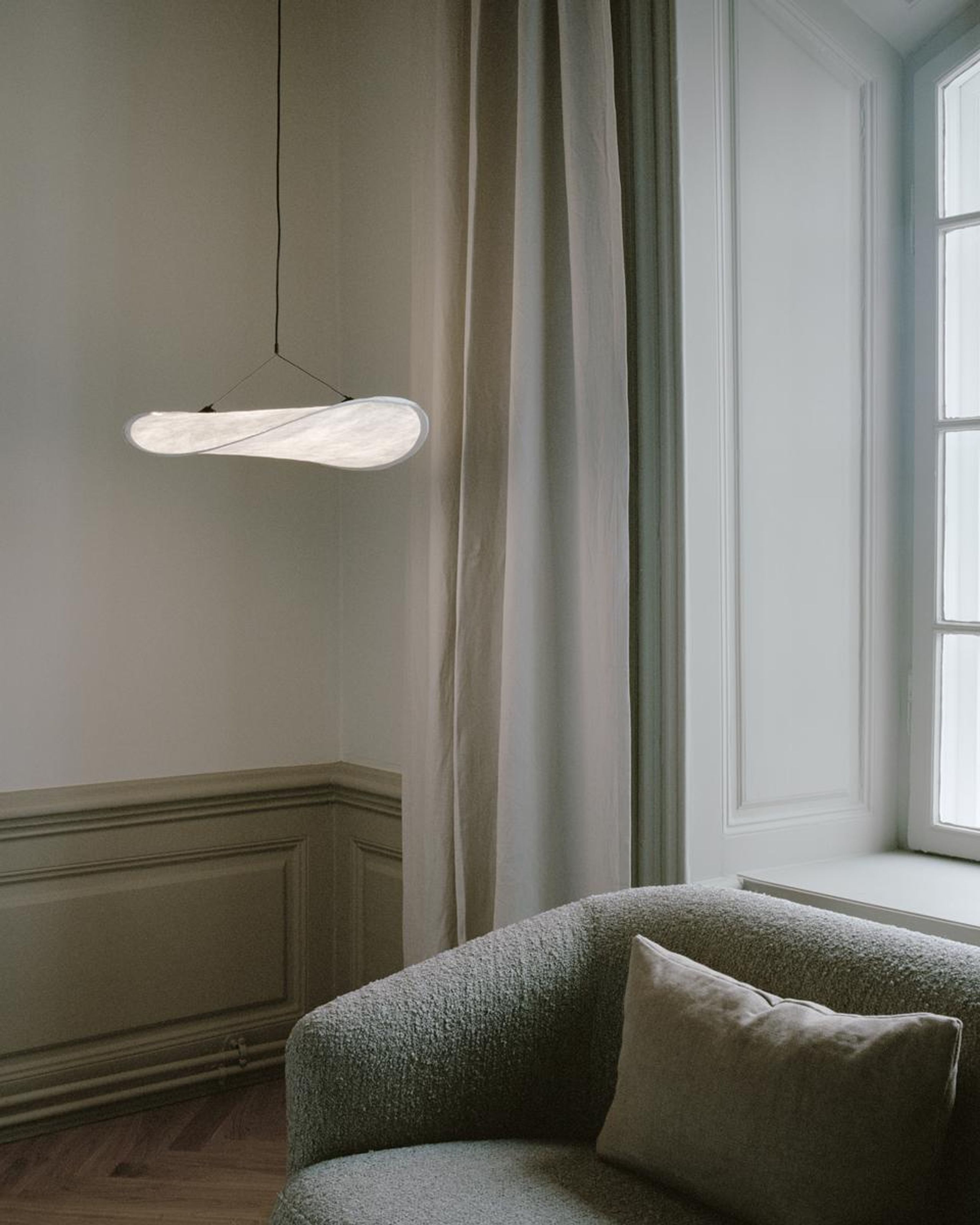 New Works - Péndulo - Tense Pendant Lamp - X-Small - White Tyvek