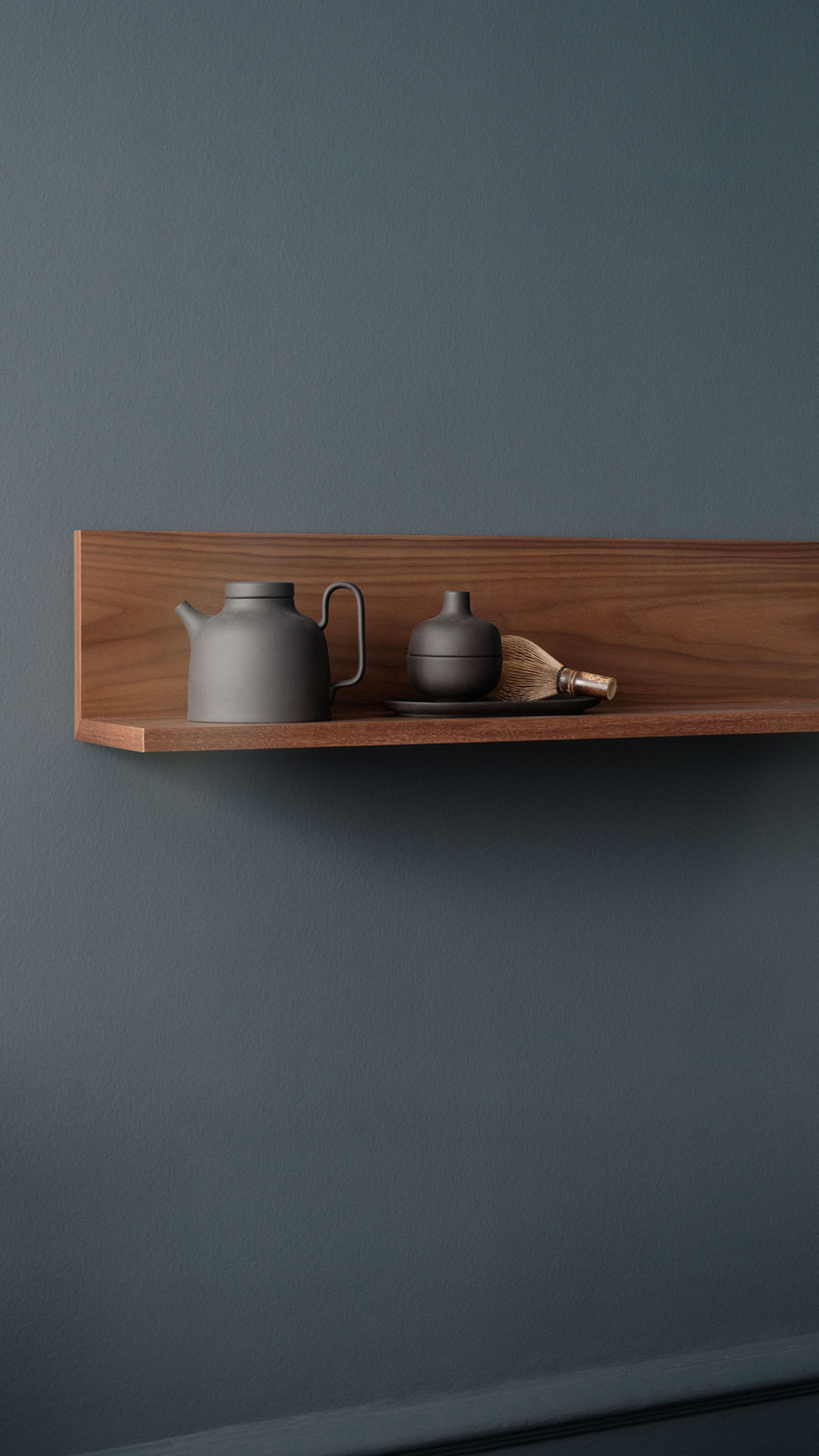 New Works - Reol - Tana Wall Shelf - Black Stained Oak