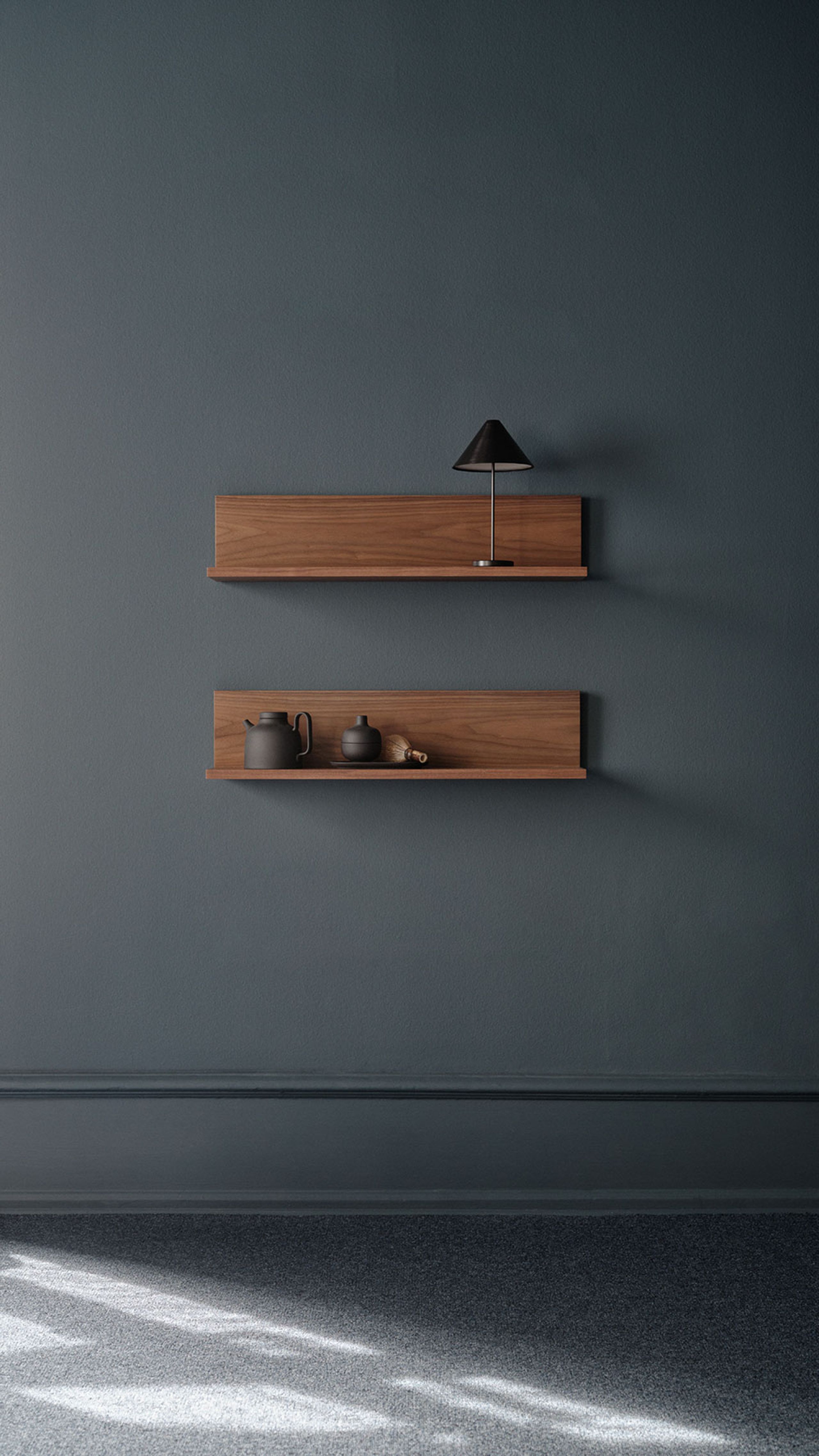 New Works - Reol - Tana Wall Shelf - Black Stained Oak