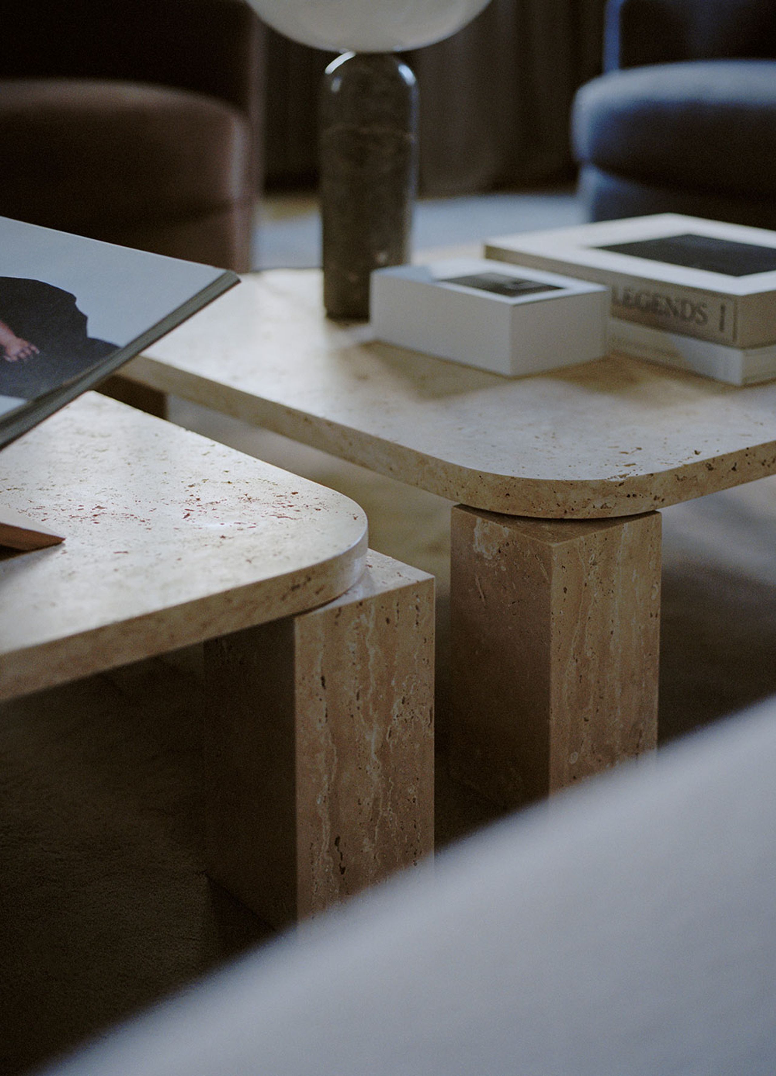 New Works - Coffee Table - Atlas Coffee Table - Unfilled Travertine - Large