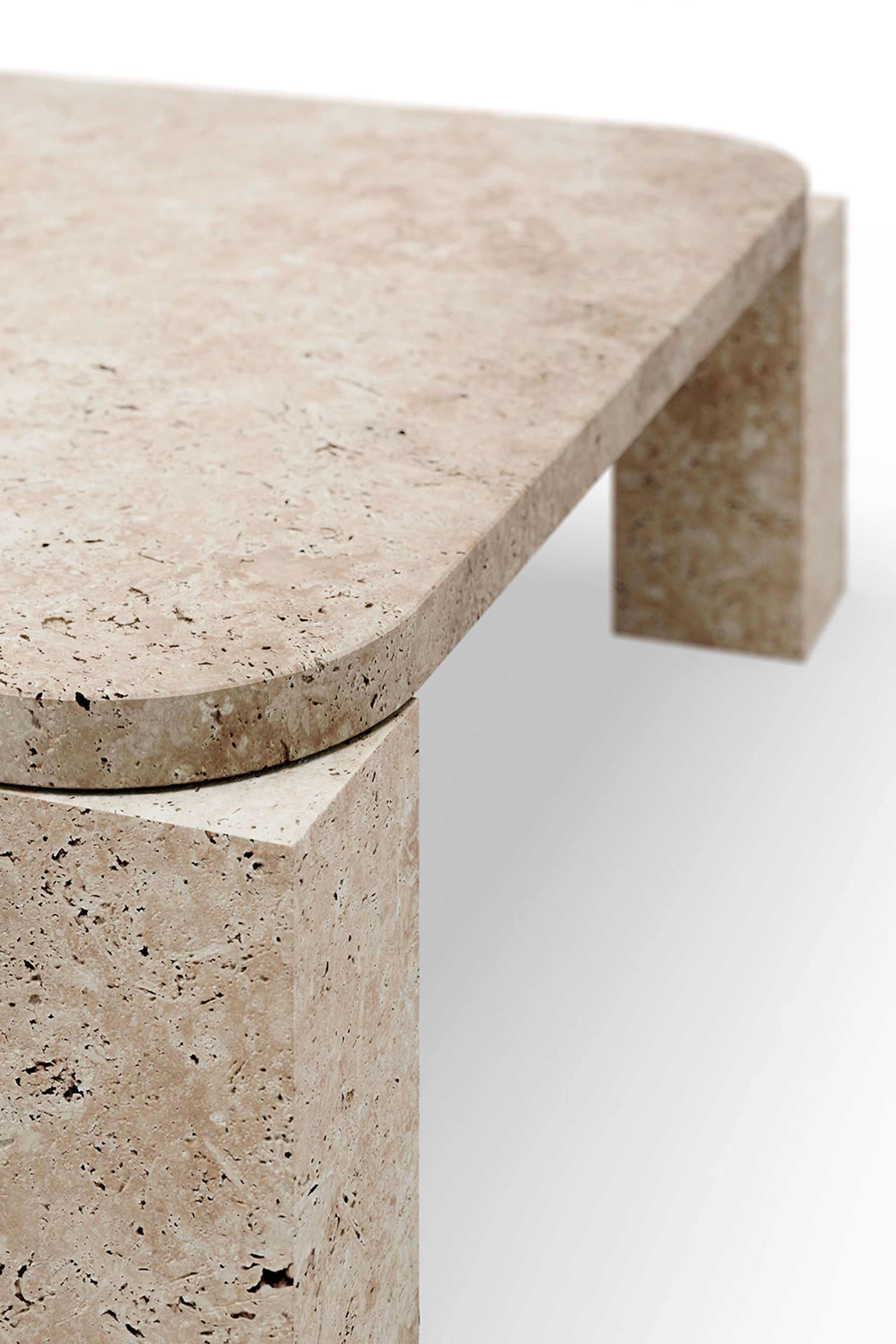 New Works - Coffee Table - Atlas Coffee Table - Unfilled Travertine - Small