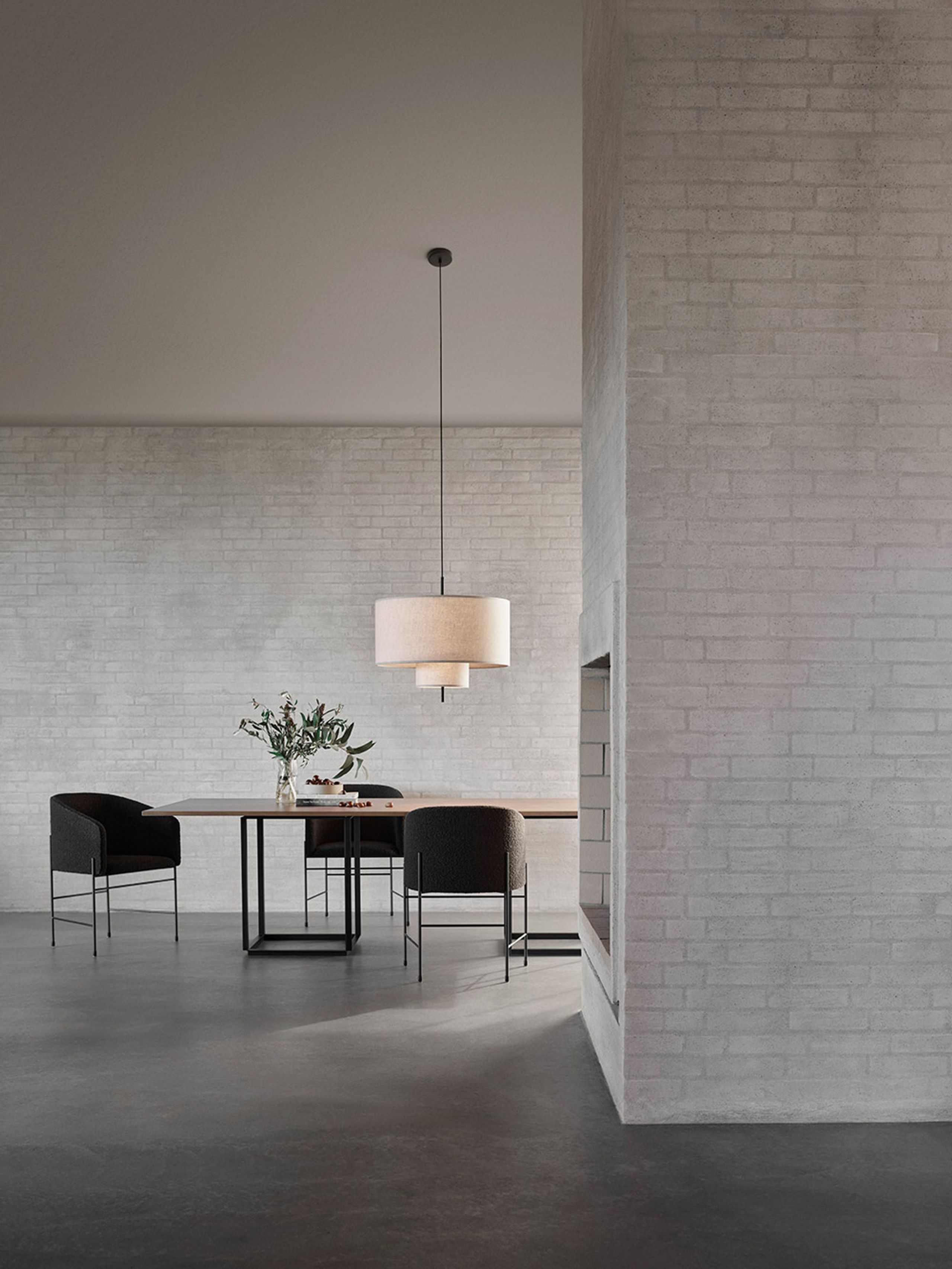 New Works - Dining Table - Florence Dining Table Rectangular - Smoked oak w. Black Frame