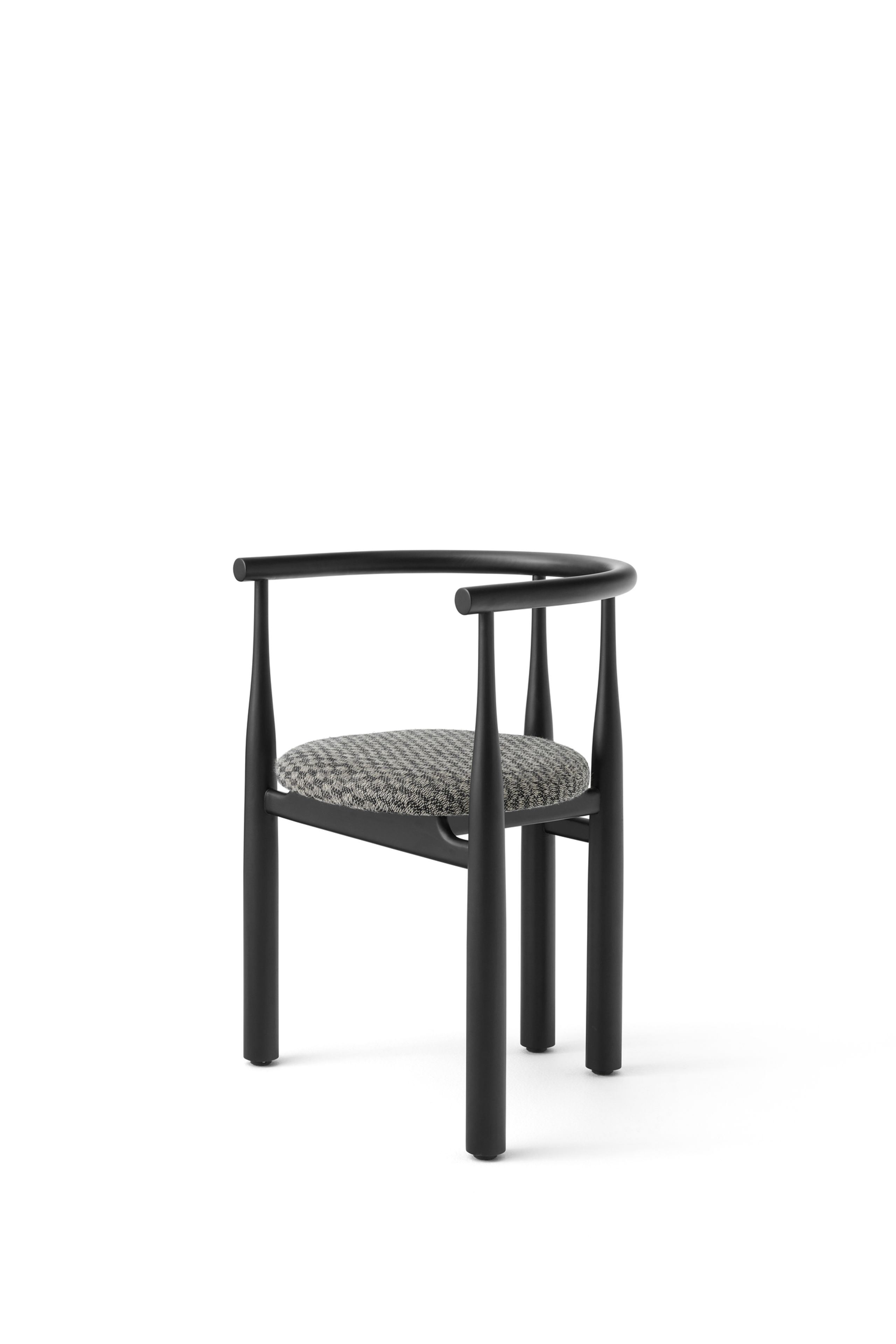 New Works - Dining chair - BUKOWSKI CHAIR - Black w. Élitis Pur Lin LI 419 80