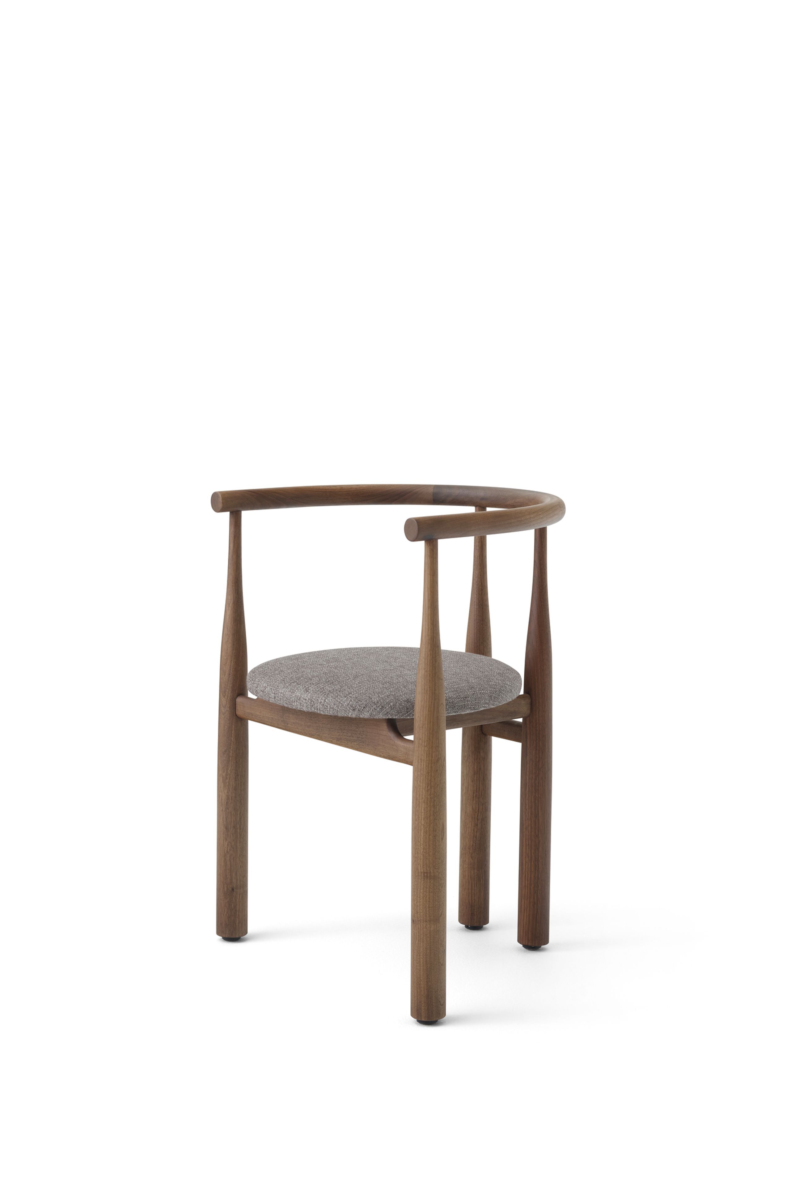 New Works - Jídelní židle - BUKOWSKI CHAIR - Walnut w. Osborne & Little Carnavon Cacao Stone