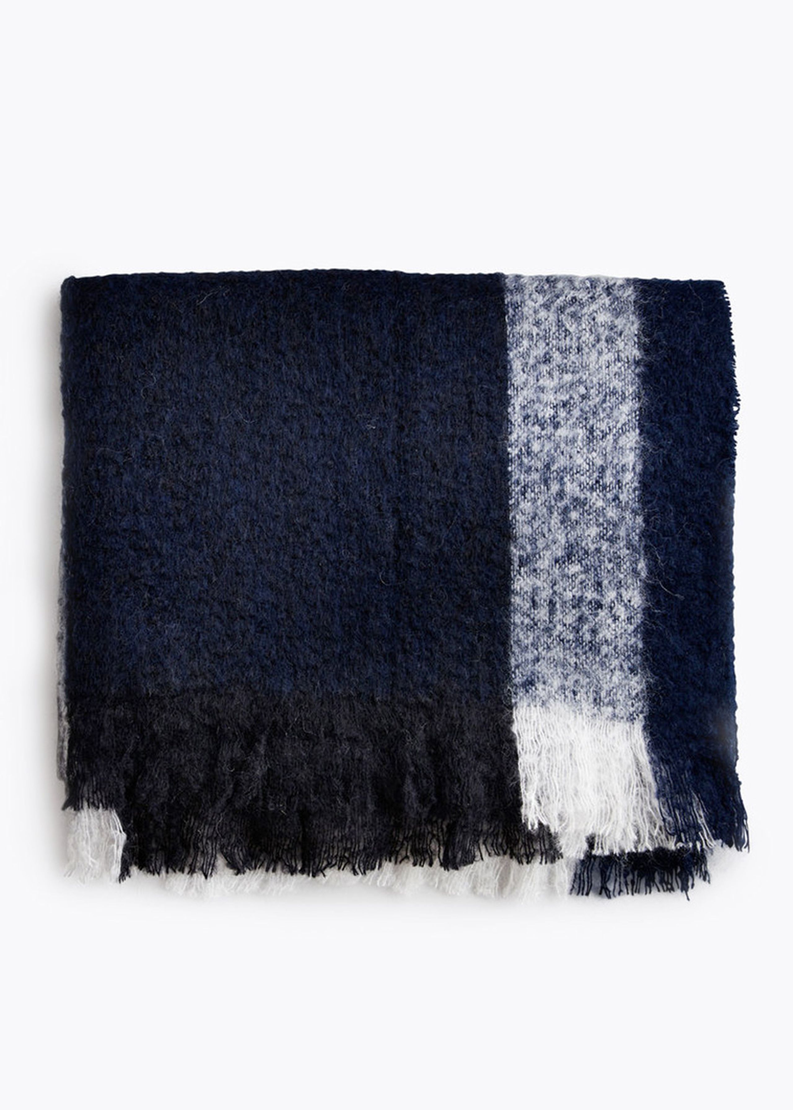 New Works - Carpet - Check Throw - By Malene Birger - Marine Blue Mohair