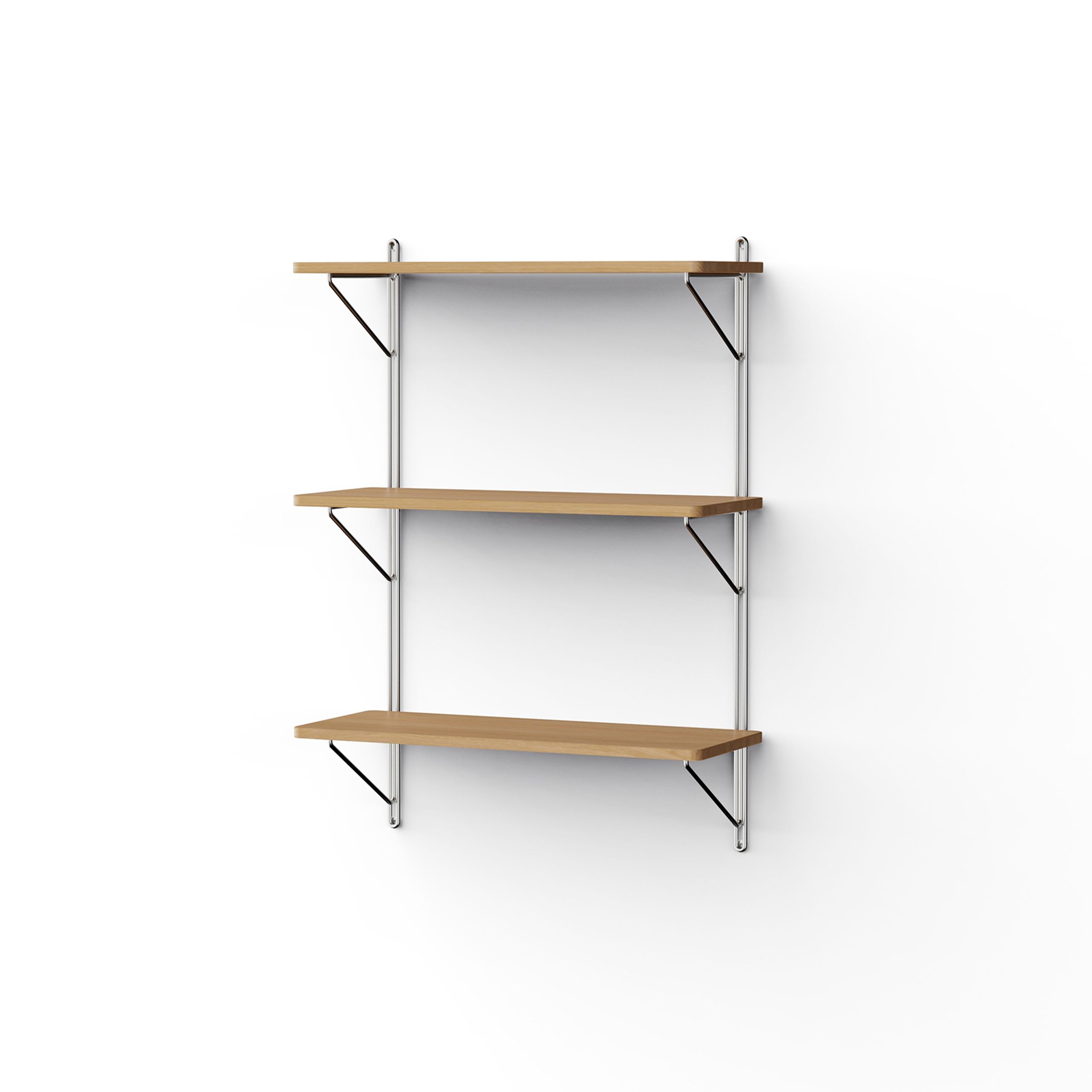 NINE - Prateleira - Inline Wall Shelving Large H900 X W650 X D258 - Metalframe - Polished