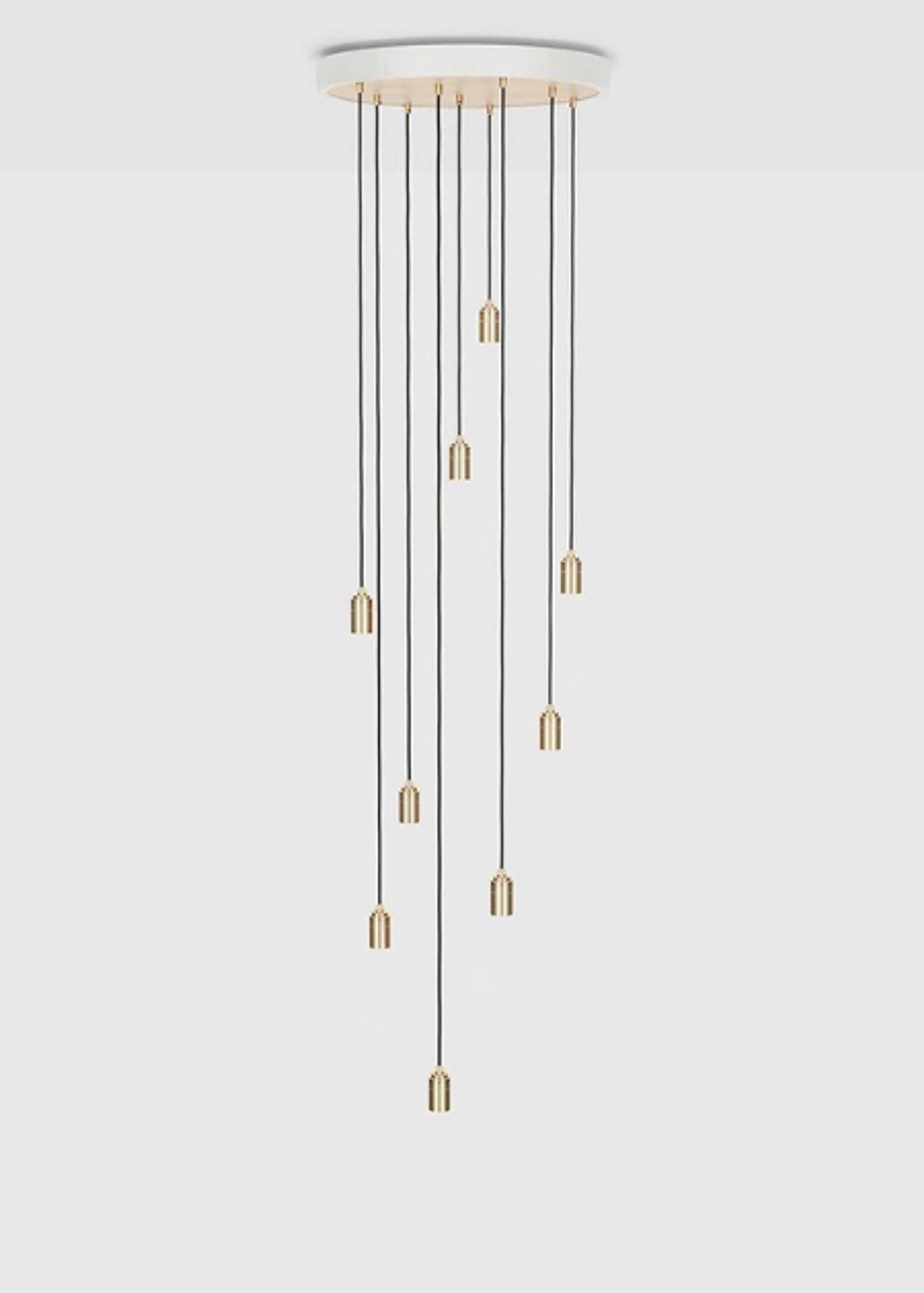 - - Nine Pendant / Large - Brass/White