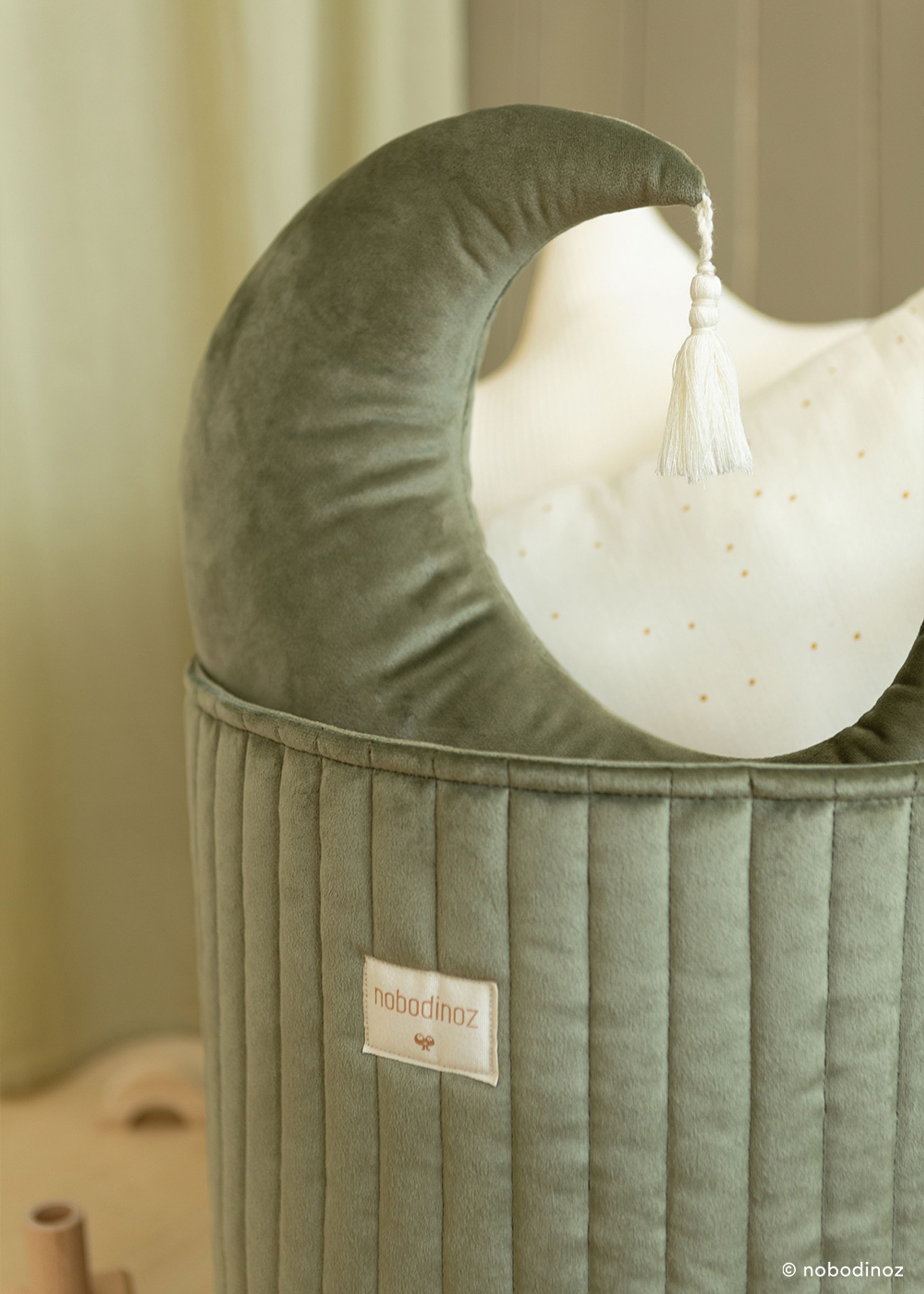 Nobodinoz - Dětský úložný box - Savanna Toy Bag - Olive Green