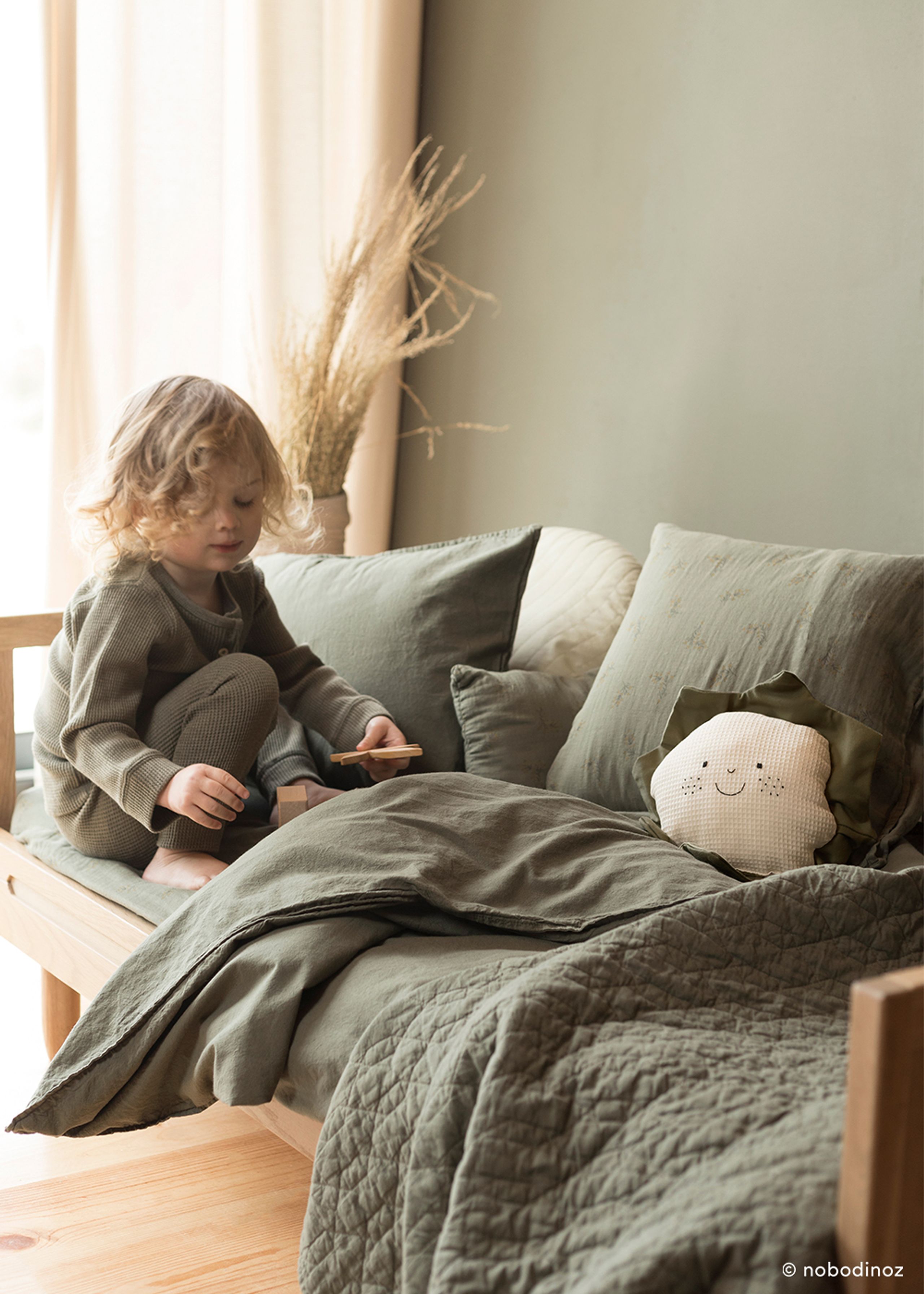 Nobodinoz - Dětský polštář - Organic Garden Cauliflower Cushion - Cauliflower