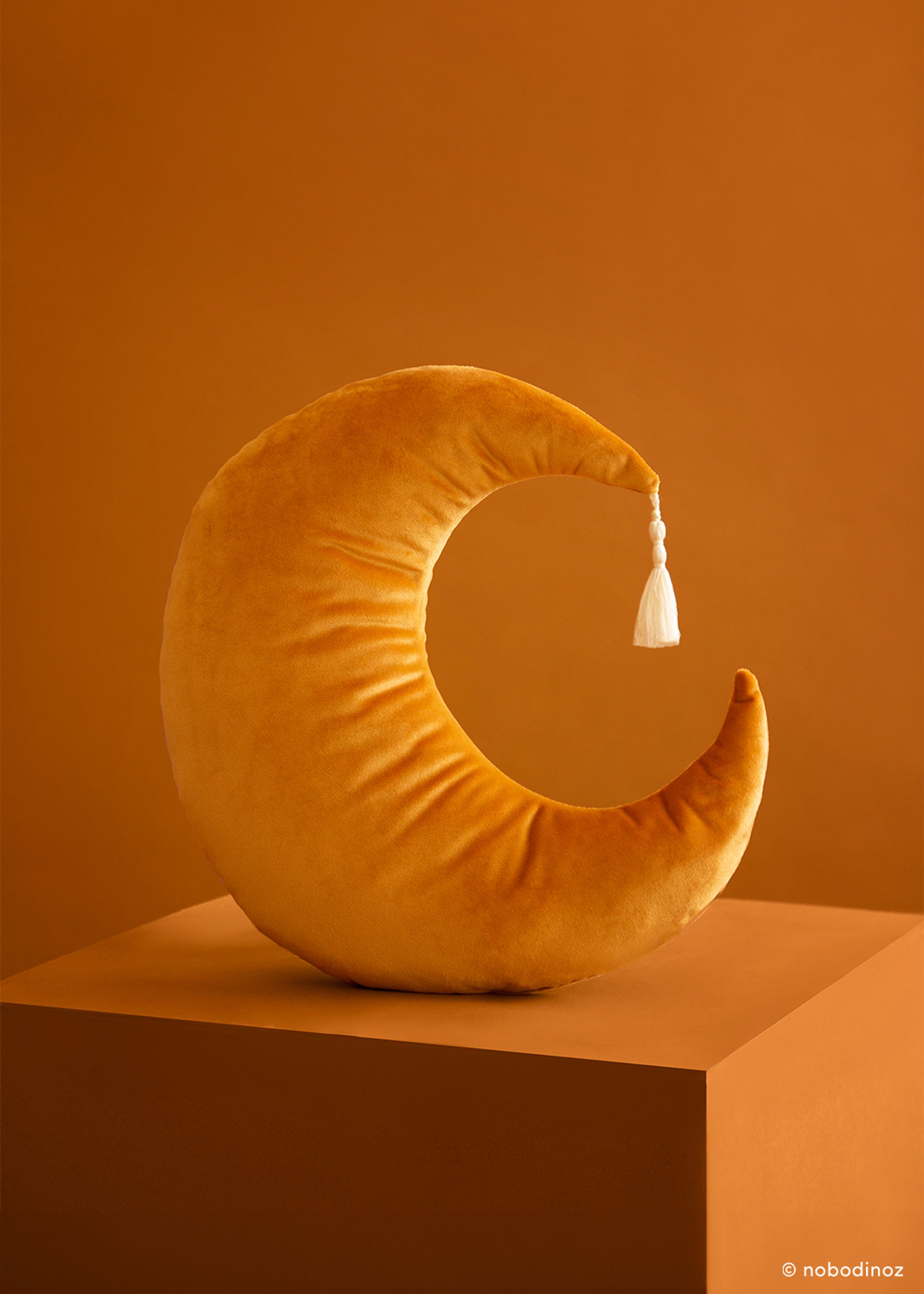 Nobodinoz - Cuscino per bambini - Pierrot Velvet Cushion - Farniente Yellow