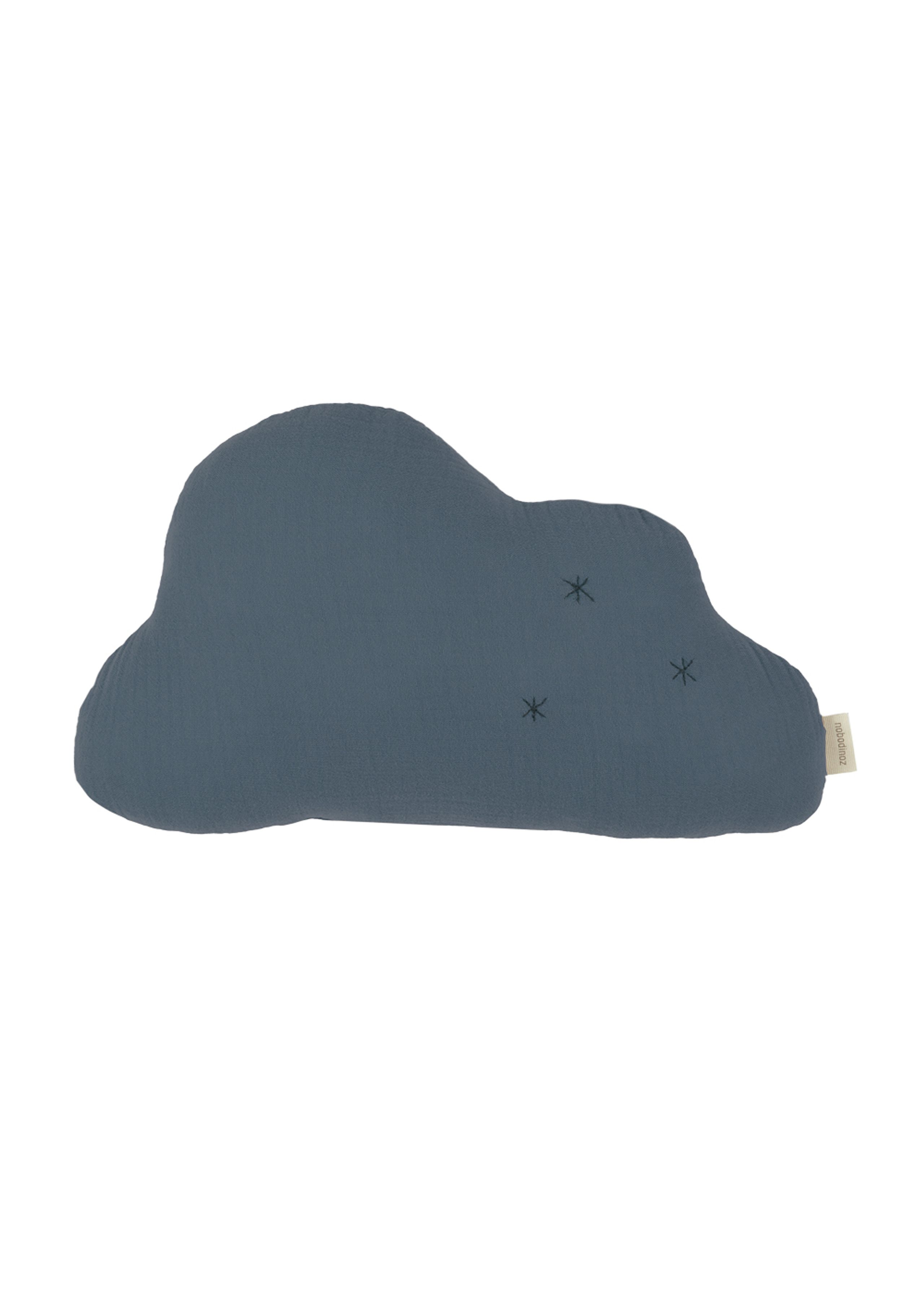 Nobodinoz - Børnepude - Wabi-Sabi Embroidered Cloud Cushion - Azure