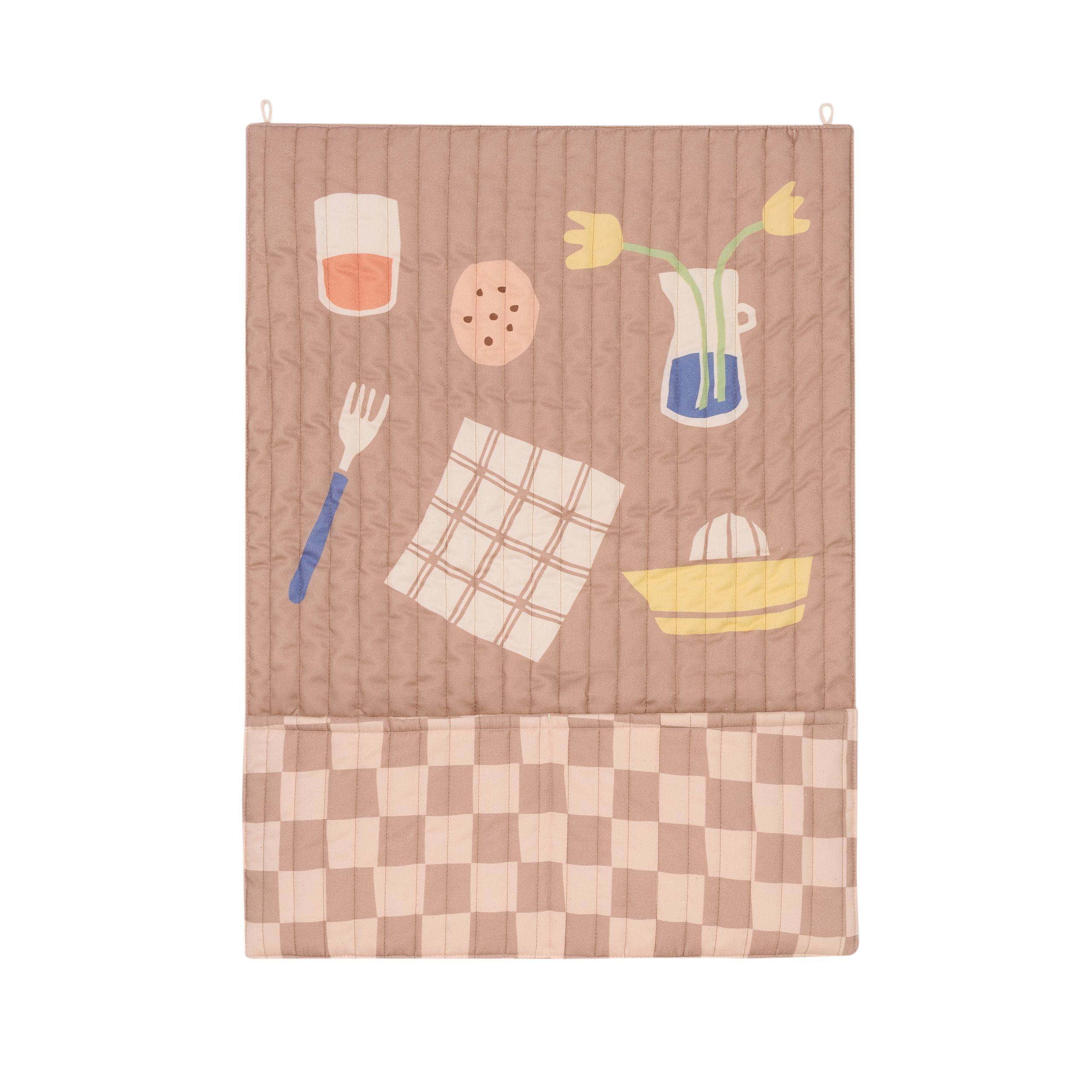 Nobodinoz - Decoración infantil de pared - Quilted Wall Organizer Vibes - Petit déjeuner