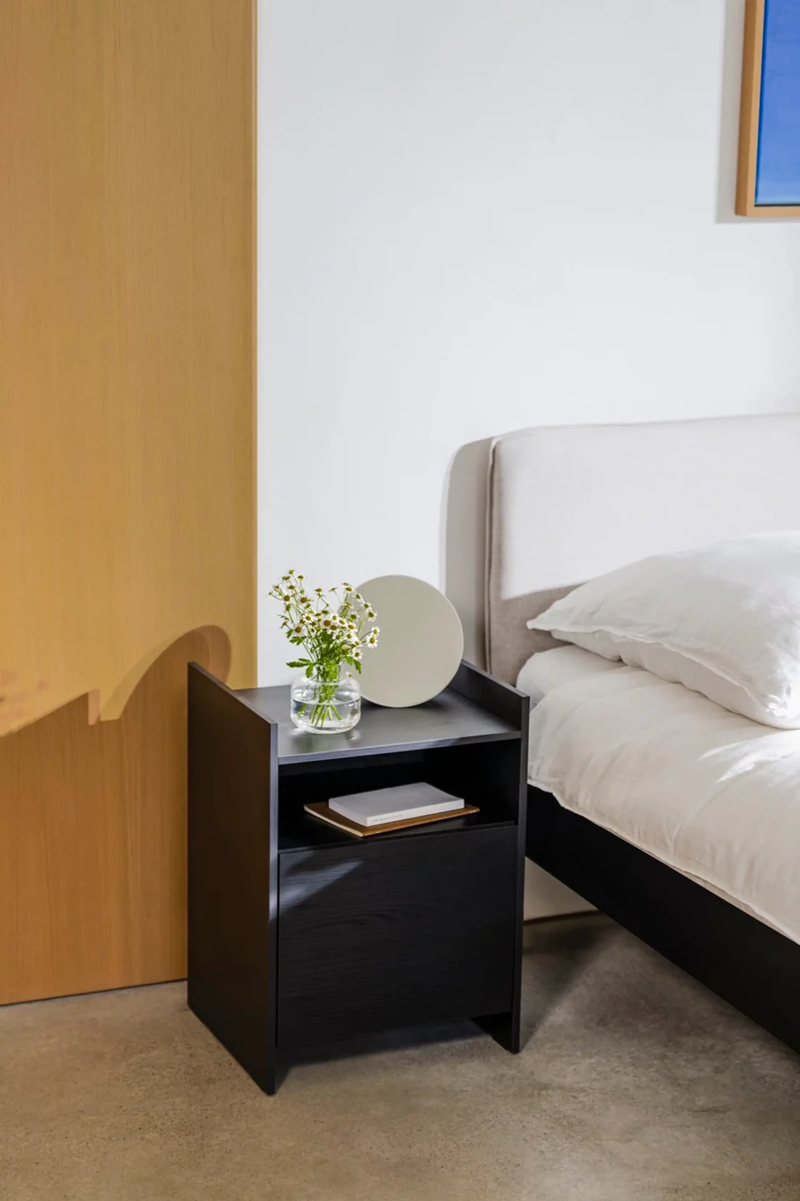 noo.ma - Tavolo da notte - Toopt Bedside Table - Black Oak - melamine
