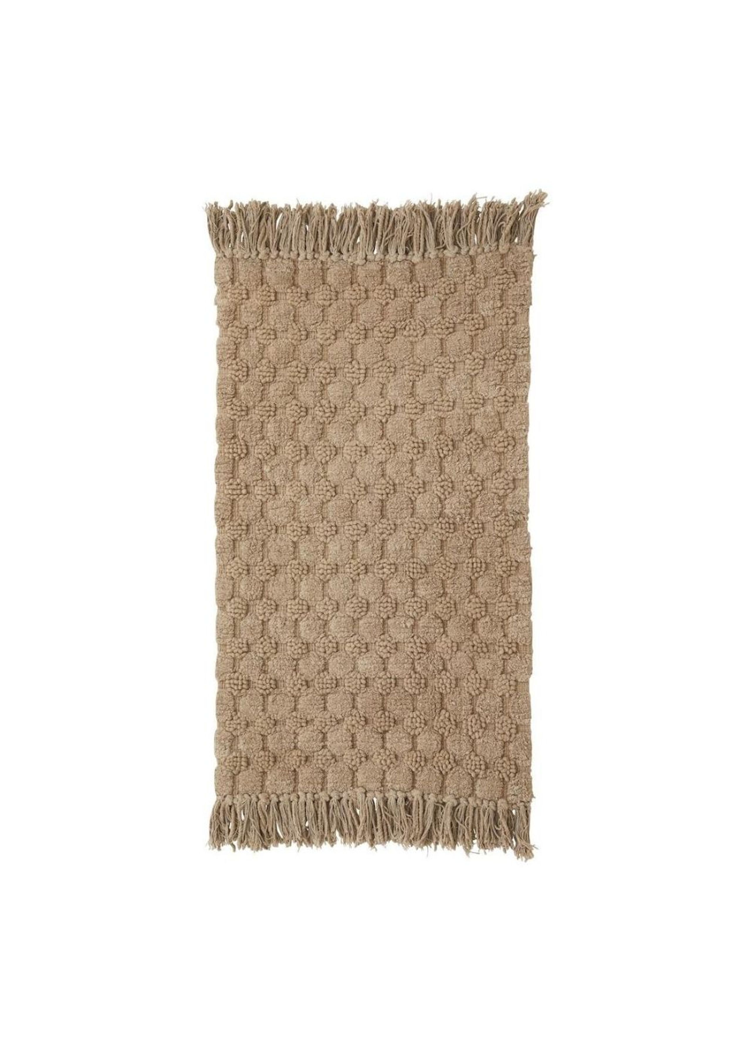 Nordal - Tapis - LUNA bath rug w/fringes - Light Brown
