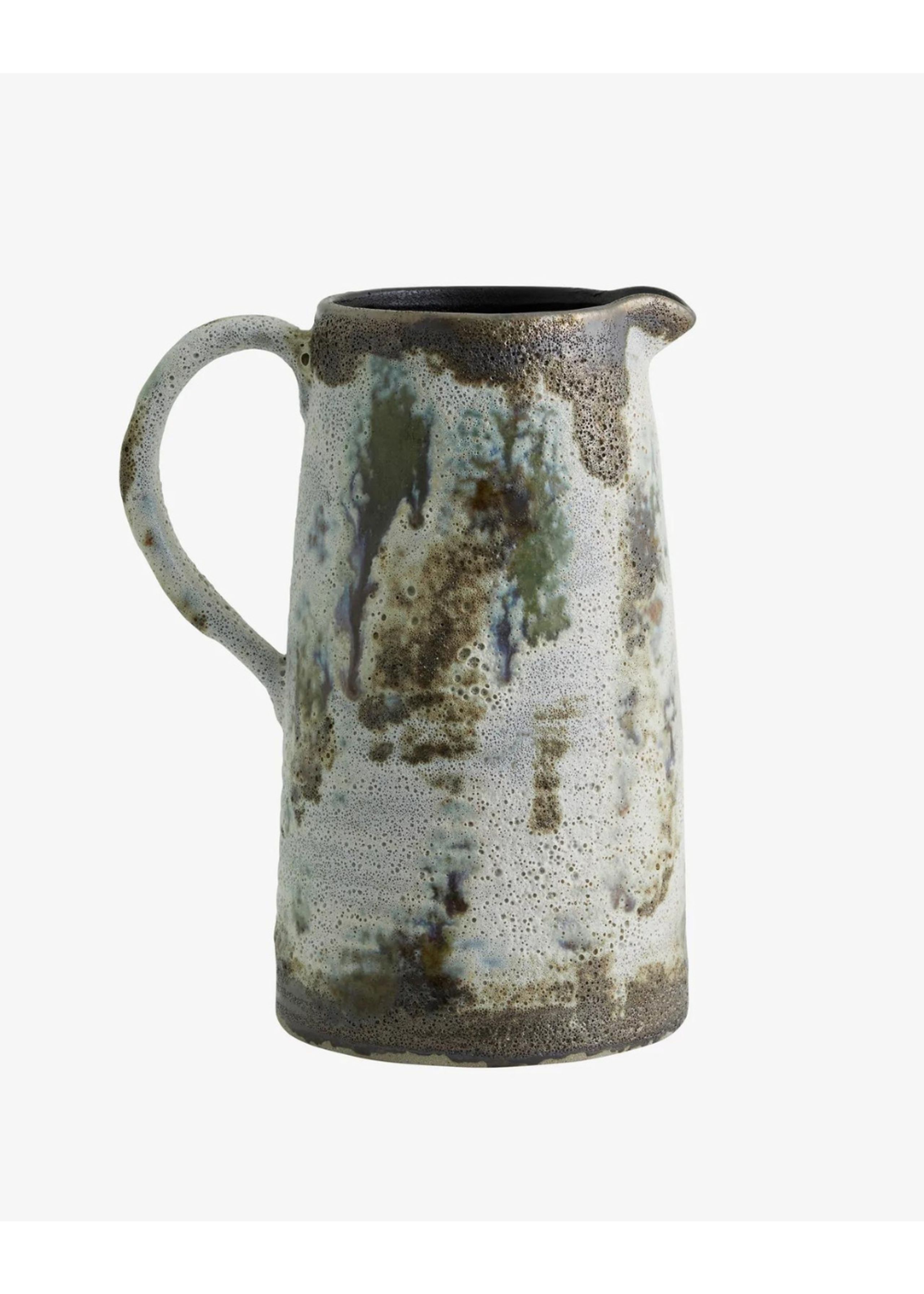 Nordal - Kande - Henry Deco Jug - Brun/Hvid/Grøn L
