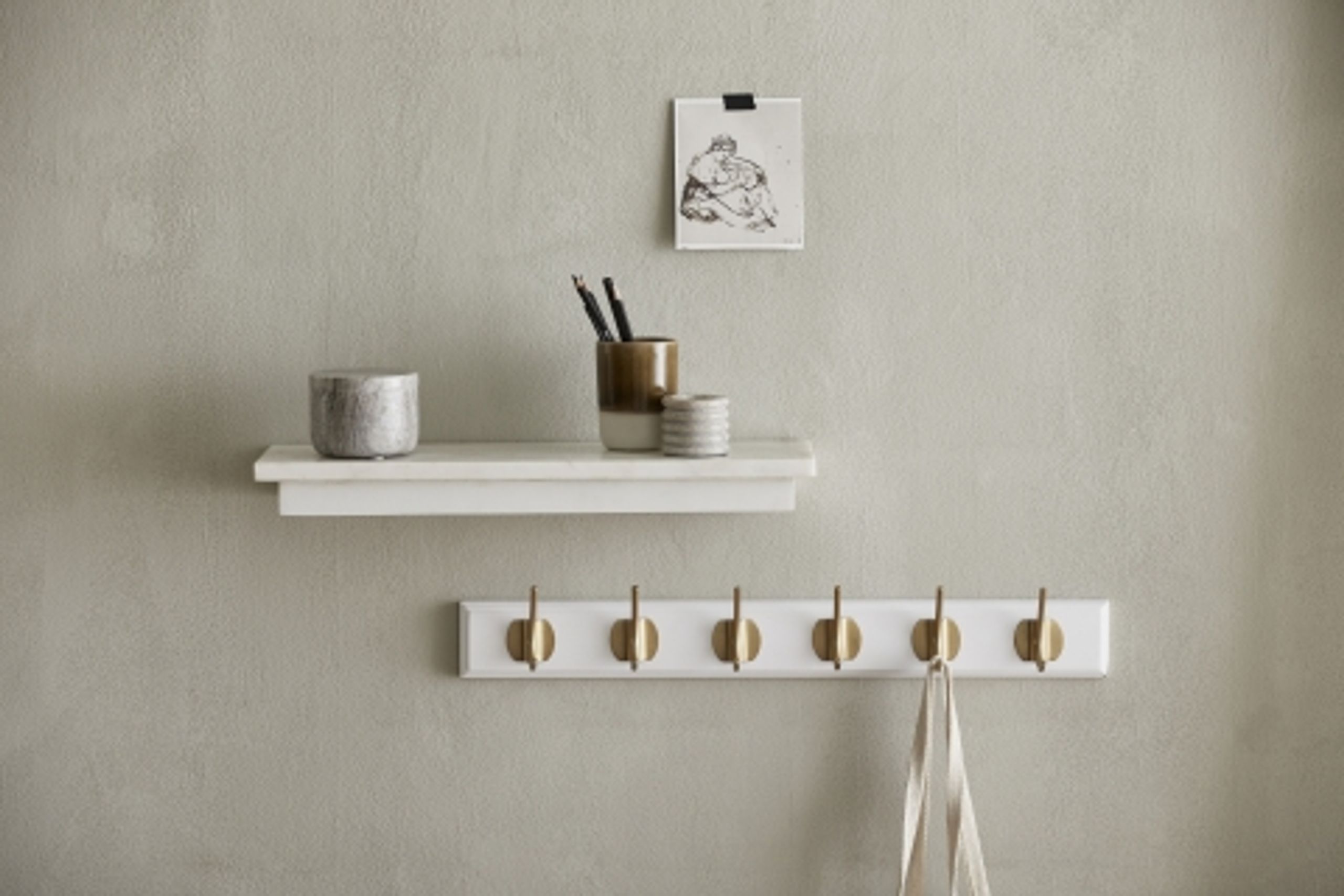 Nordal - Knager - EDGY coat rack - Matt White - 6 hooks