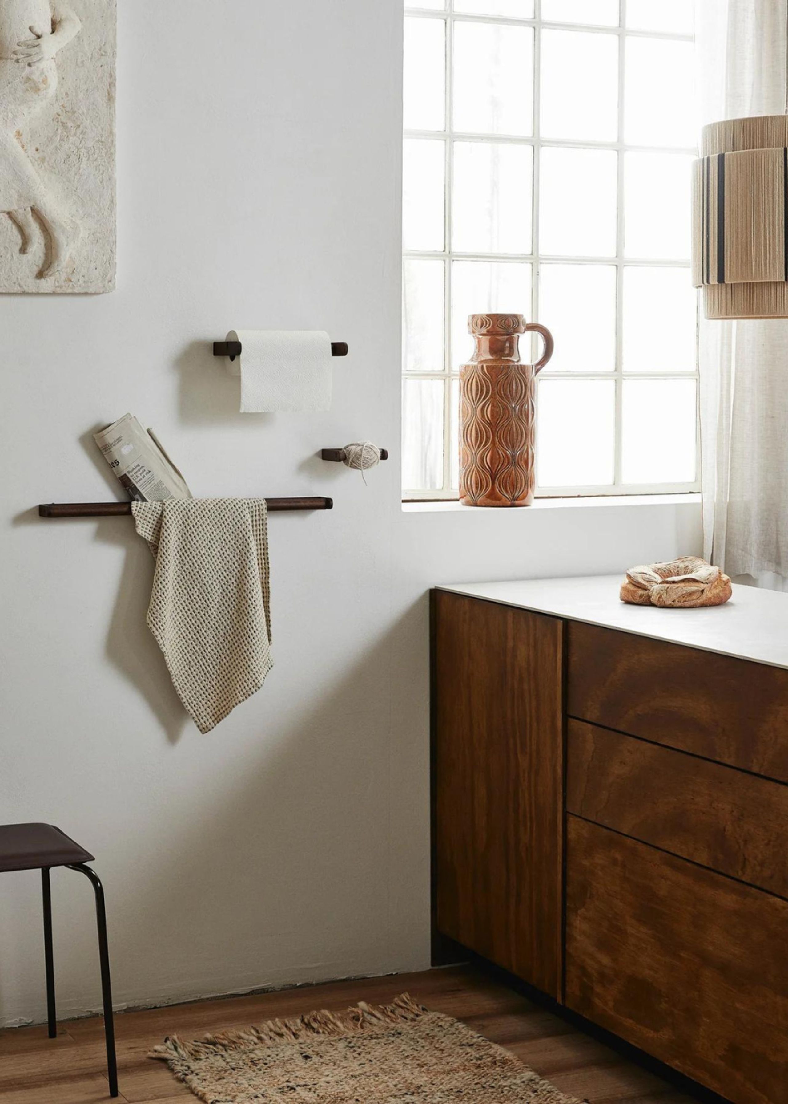 Nordal - Držák papírových ručníků - Zaton Paper Towel Holder - Wood, nature